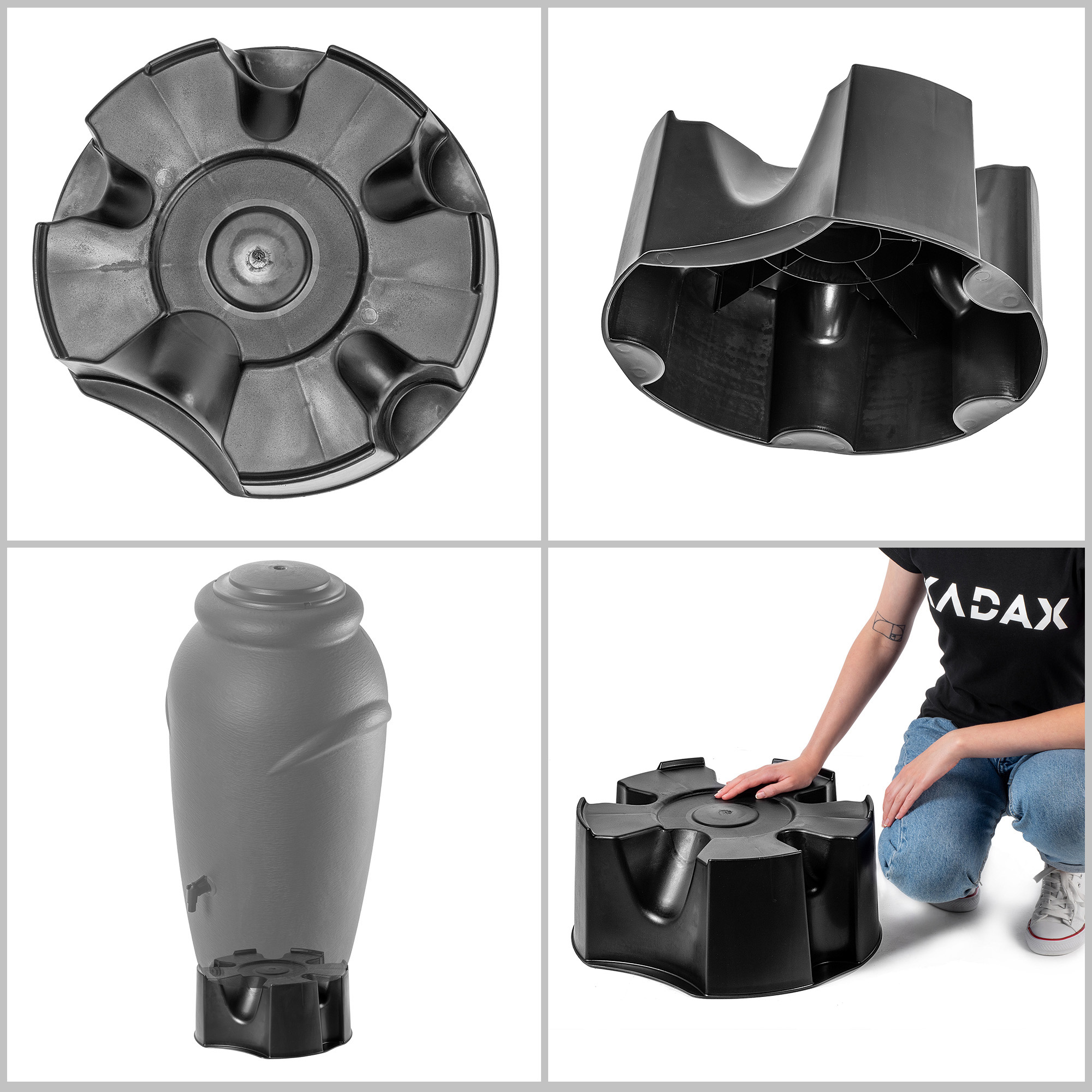 Zbiornik na deszczówkę Onigo 265L z zestawem przyłączeniowym i podstawką