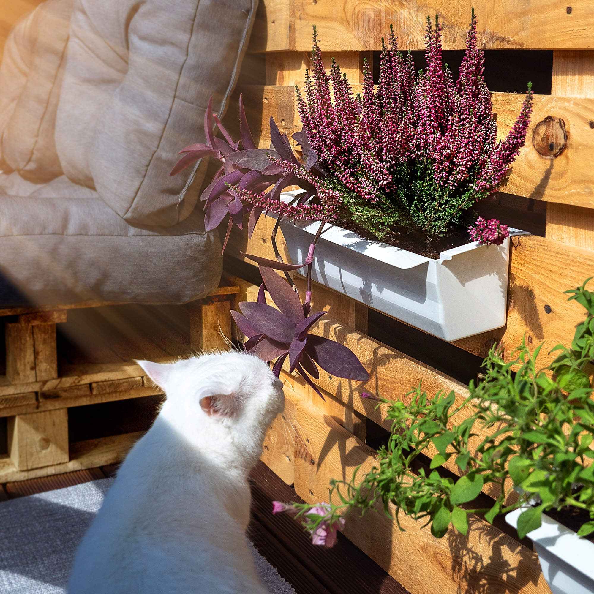 Doniczka do europalet Veere 40.5 cm biała 10 szt.