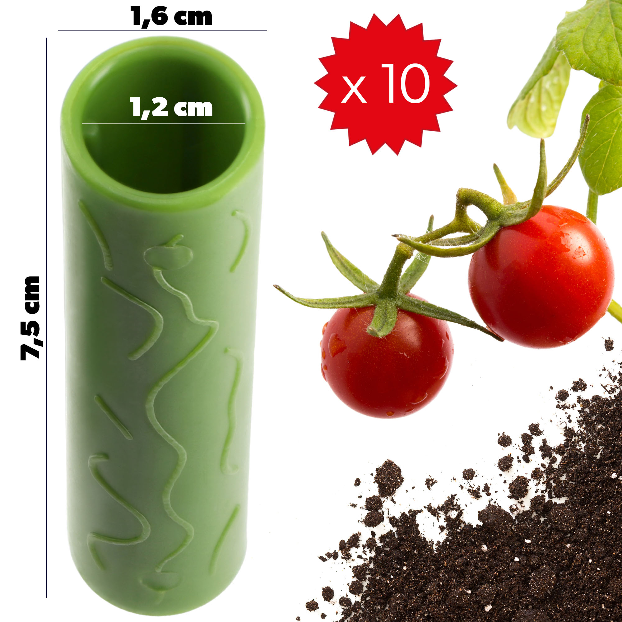 Łącznik prosty do tyczek Lugo 11 mm, zielony, 10 szt.