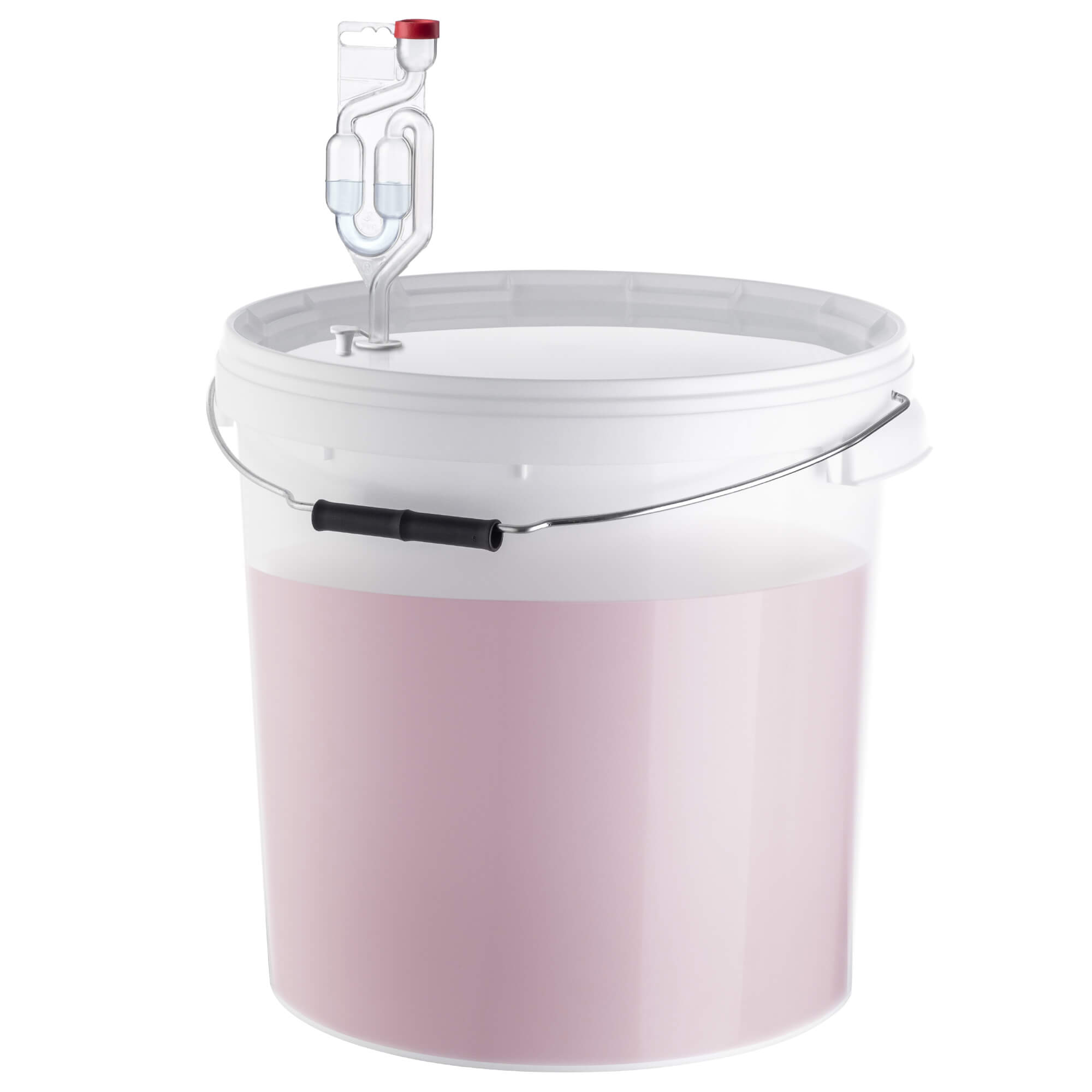 Pojemnik fermentacyjny Acerra z pokrywą i uchwytem 20L biały + korek + rurka fermentacyjna