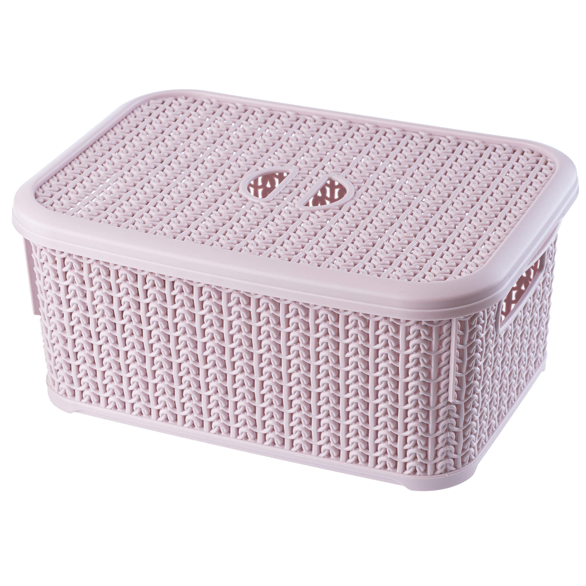 Koszyk z pokrywką 6L, różowy