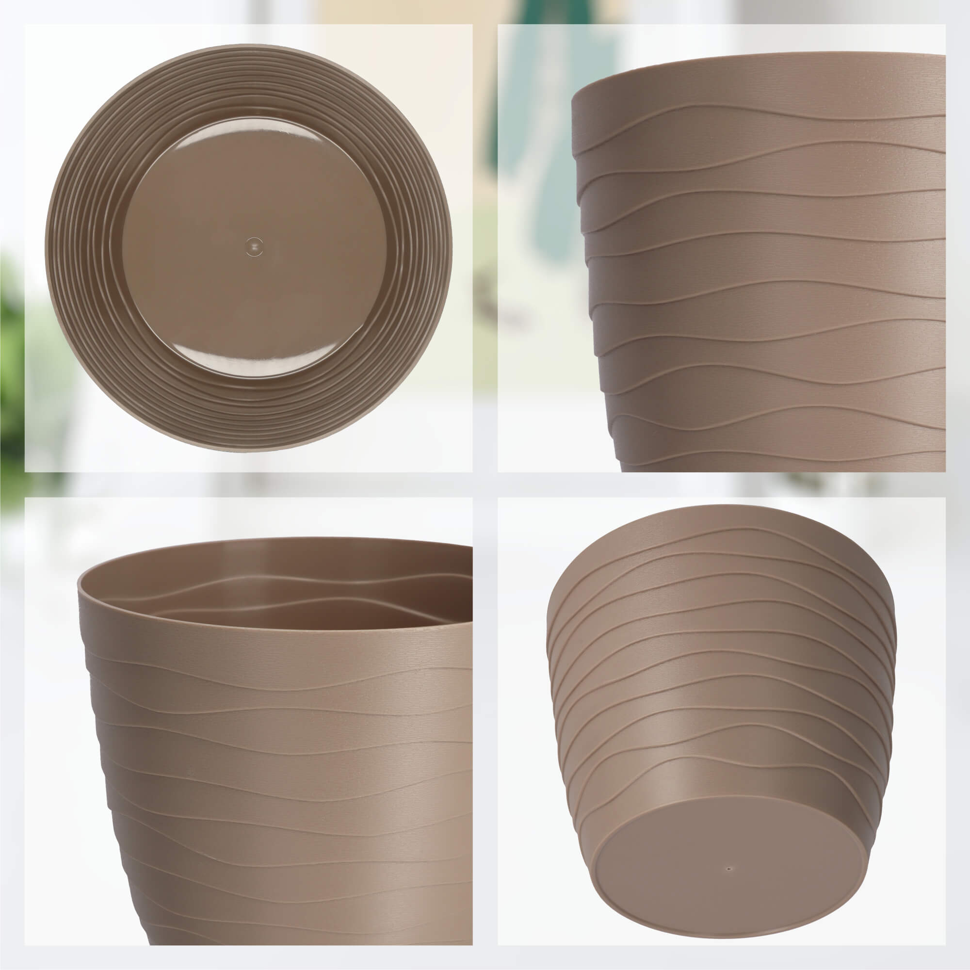 Doniczka okrągła Ufra 13 cm, beżowa