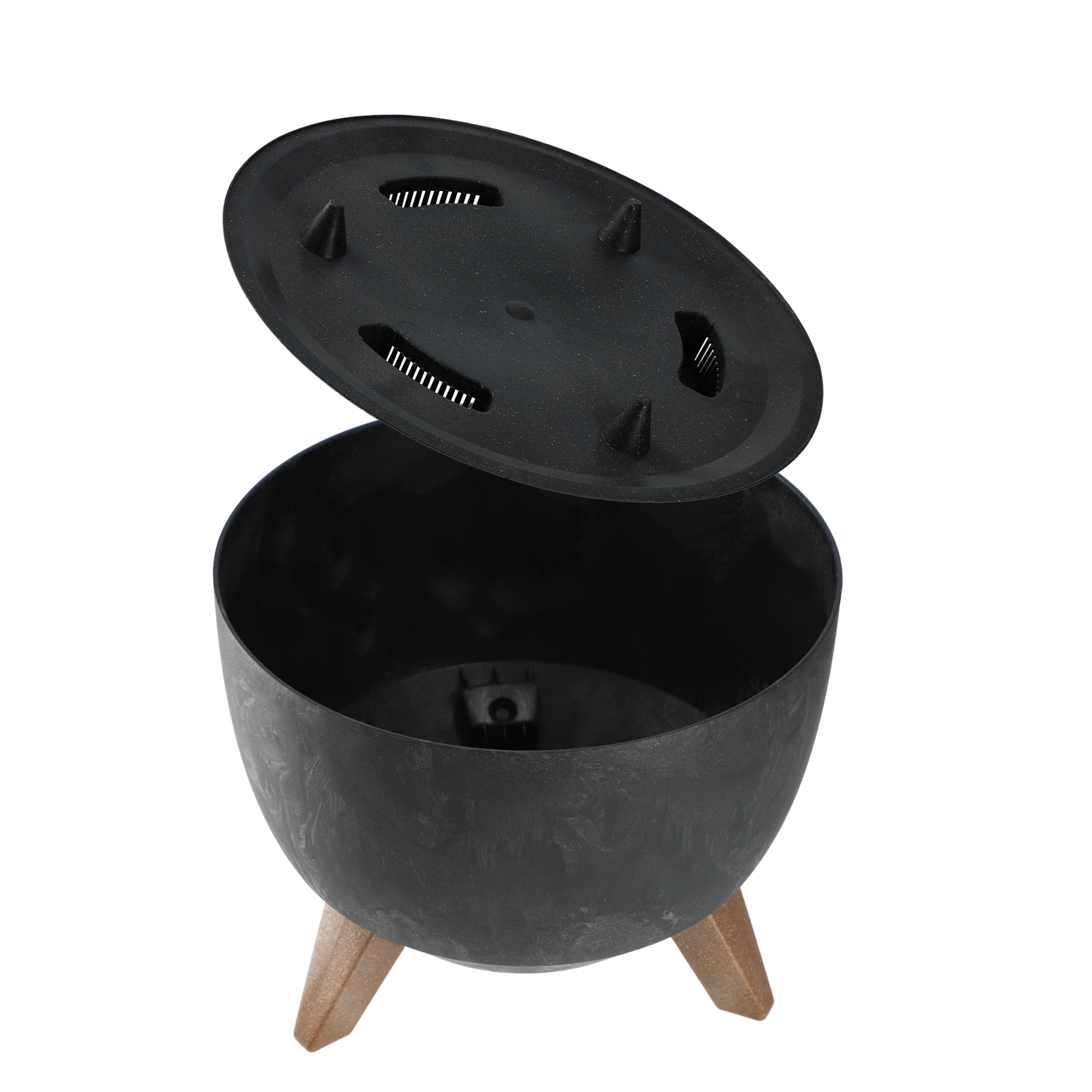 Misa na kwiaty z nóżkami Mably 24 cm czarny beton