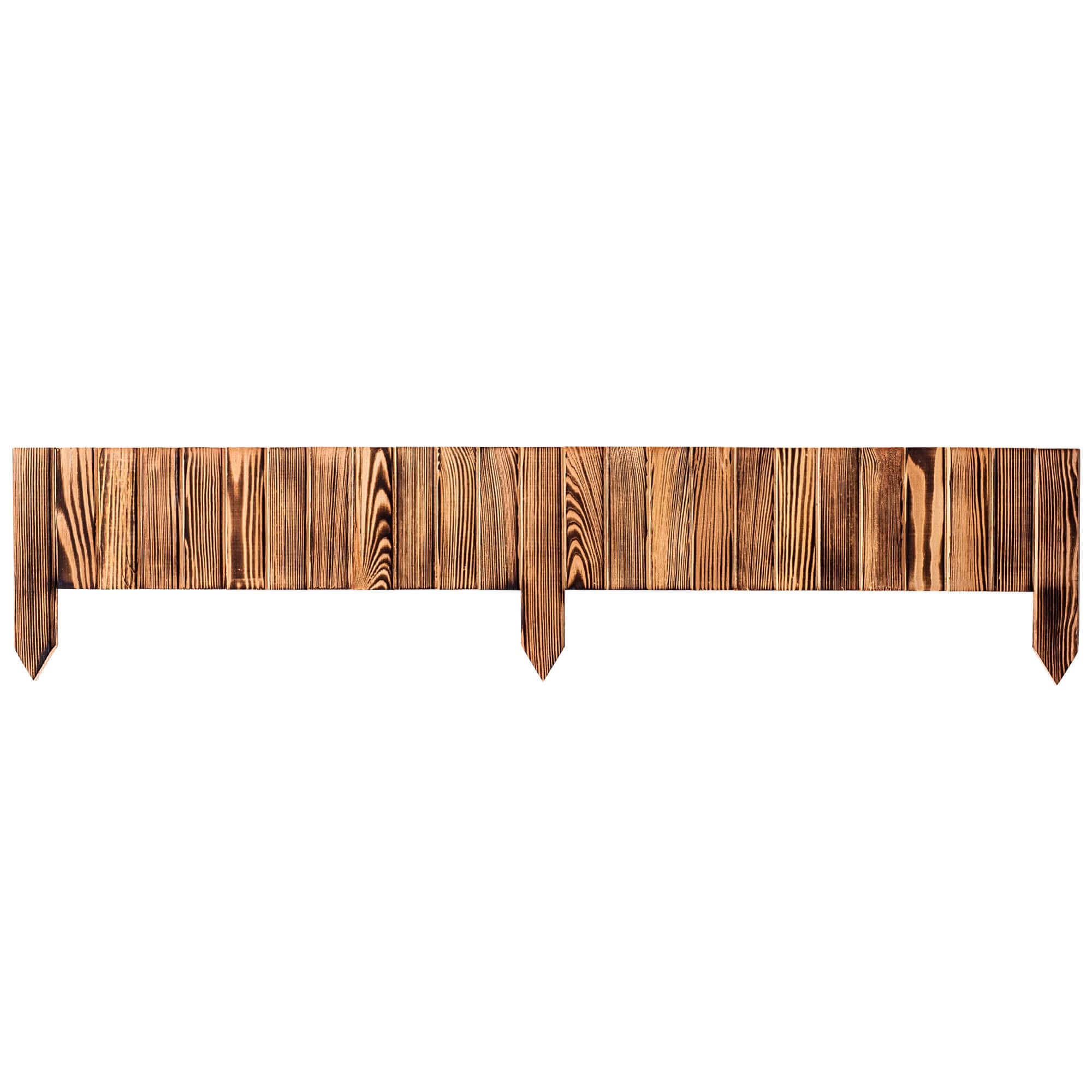 Płotek drewniany rollborder Ansjo obrzeże 115 x 15 cm opalany
