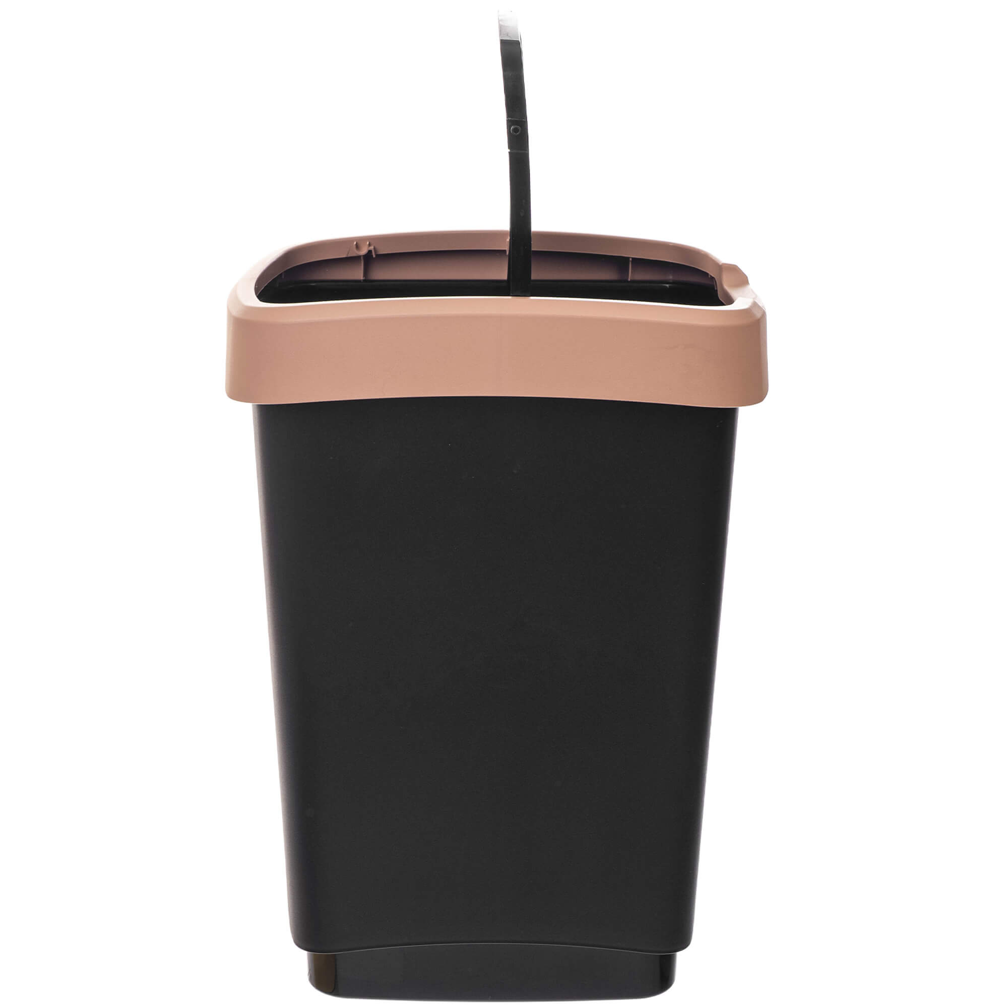 Kosz na śmieci Morin 25L z klapą obrotową czarno-brązowy