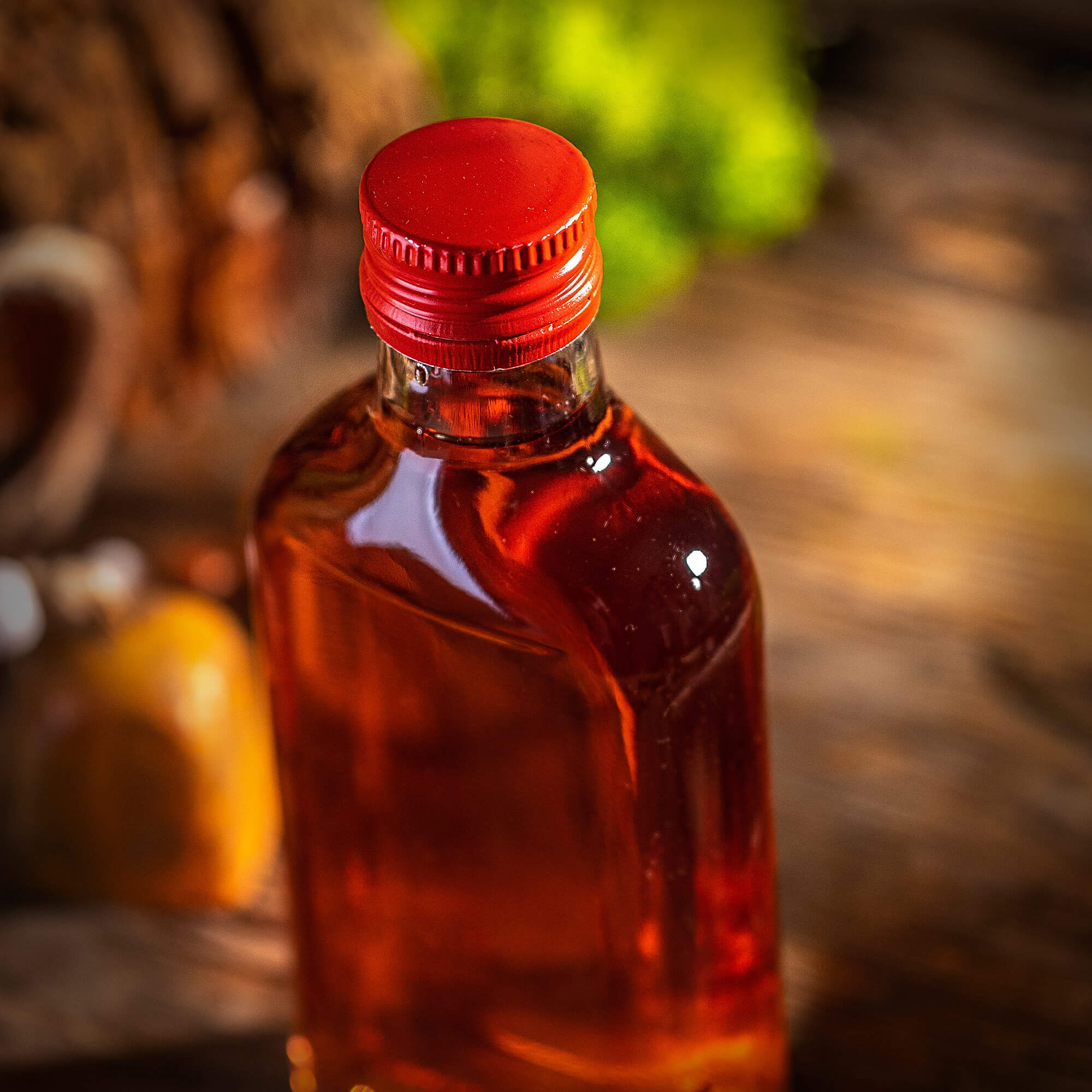 Butelka piersiówka Viane 200ml z czerwoną zakrętką 5 szt.