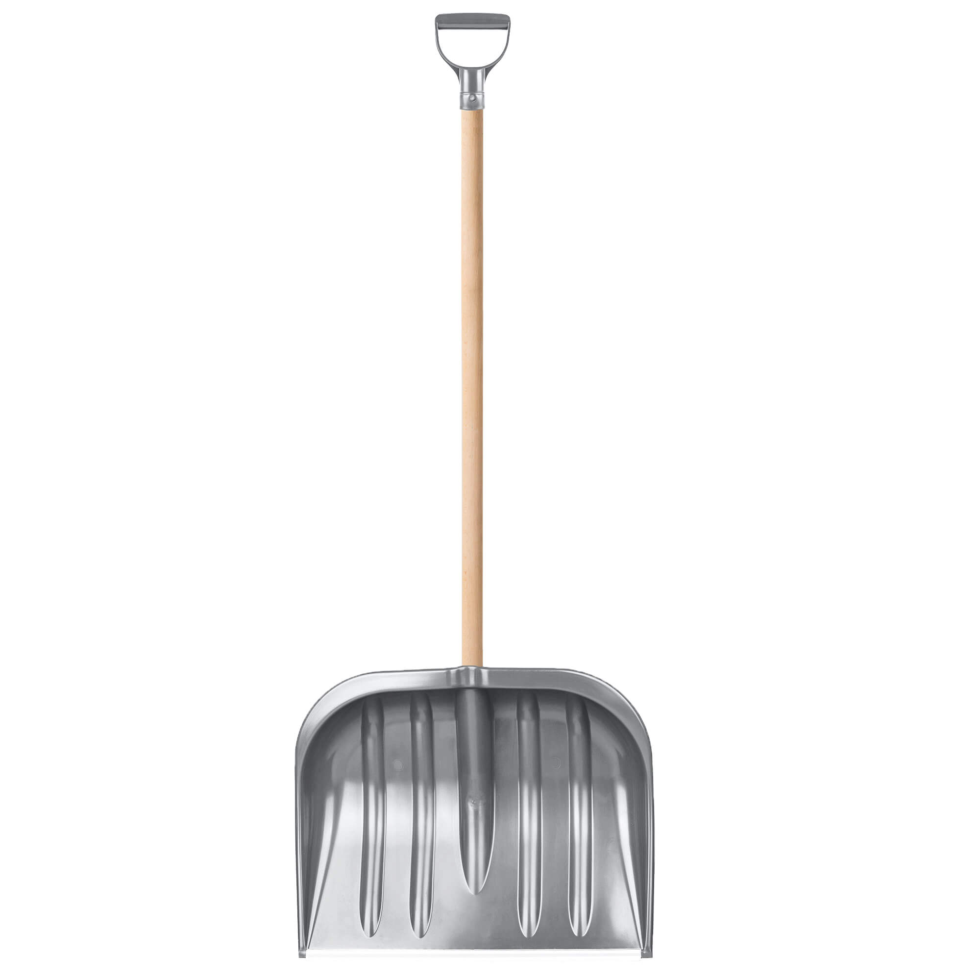Zestaw do odśnieżania łopata do śniegu trzon drewniany srebrna + szufla łopata do śniegu czarna