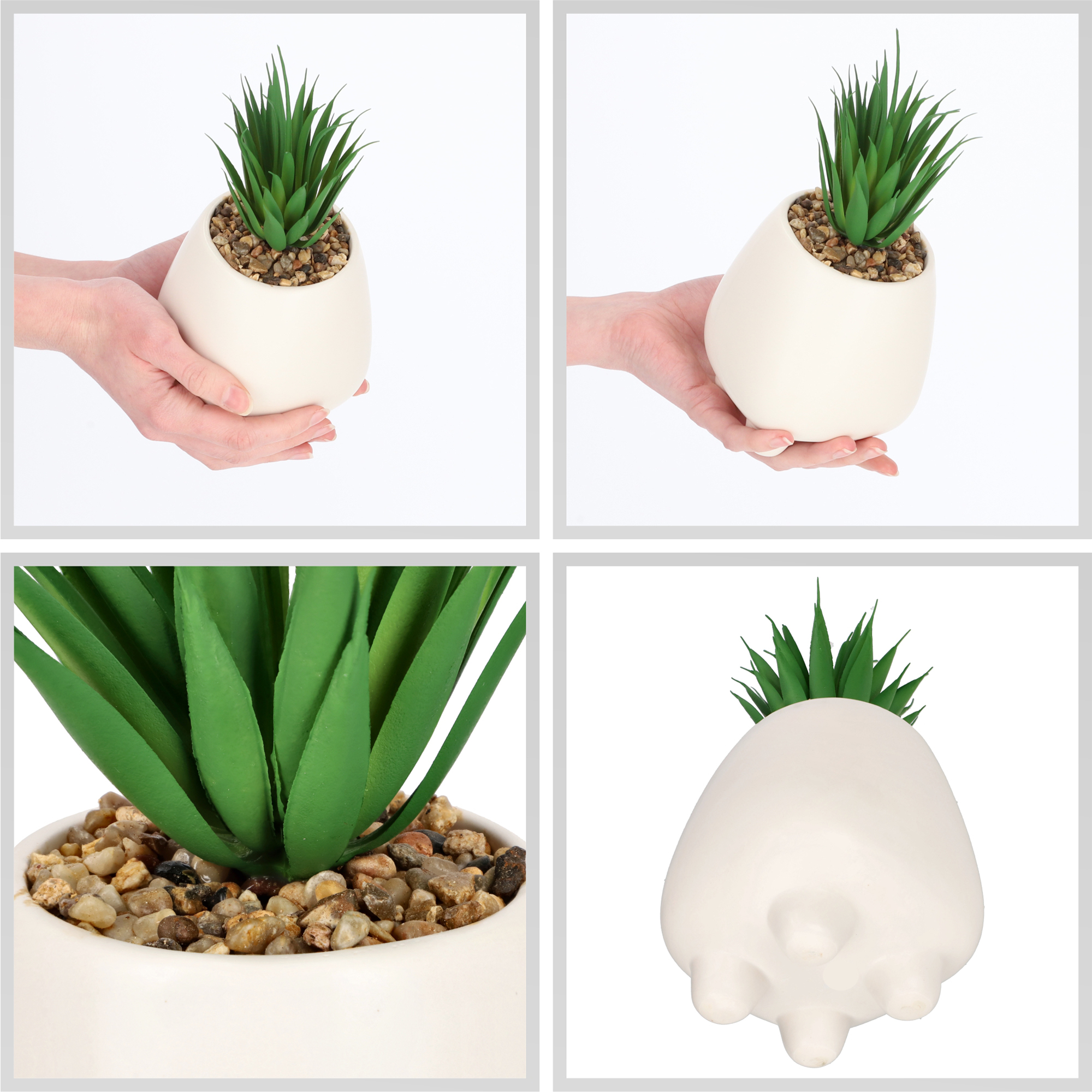 Sztuczny sukulent, 10,5 cm, biały