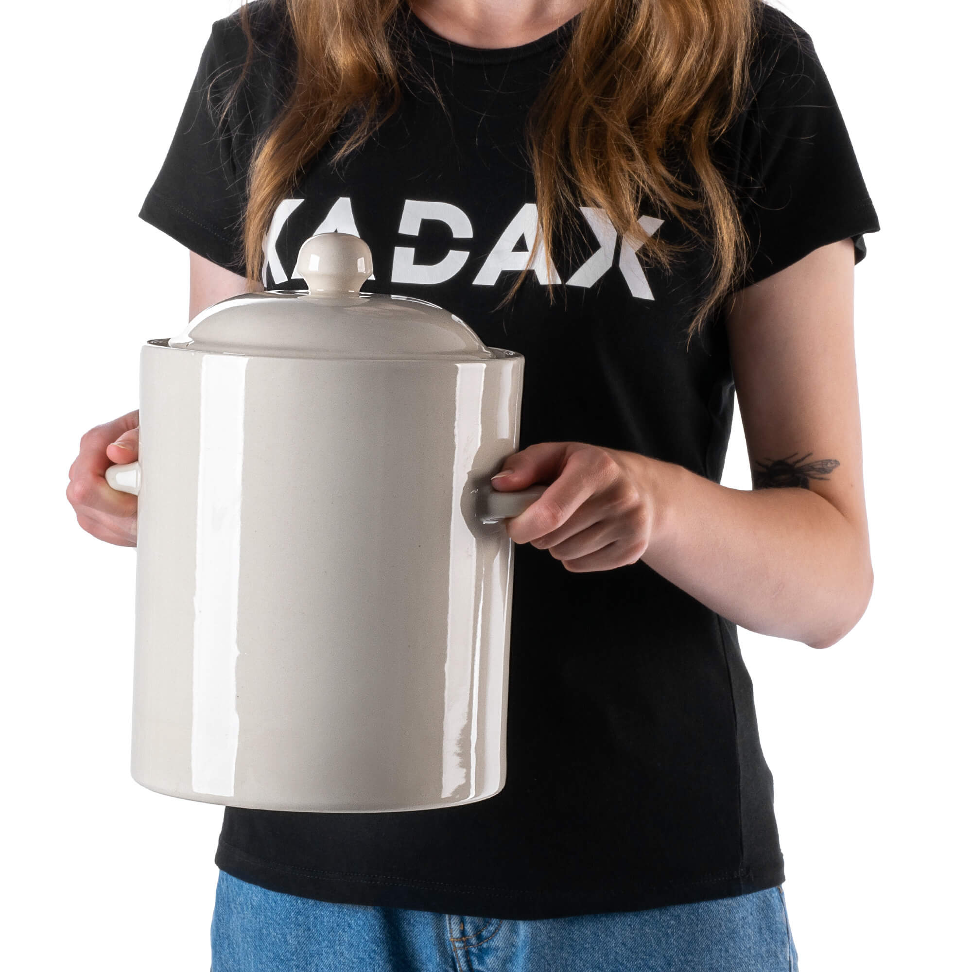 Garnek hermetyczny kamionkowy Athena 2.5L z pokrywką kremowy