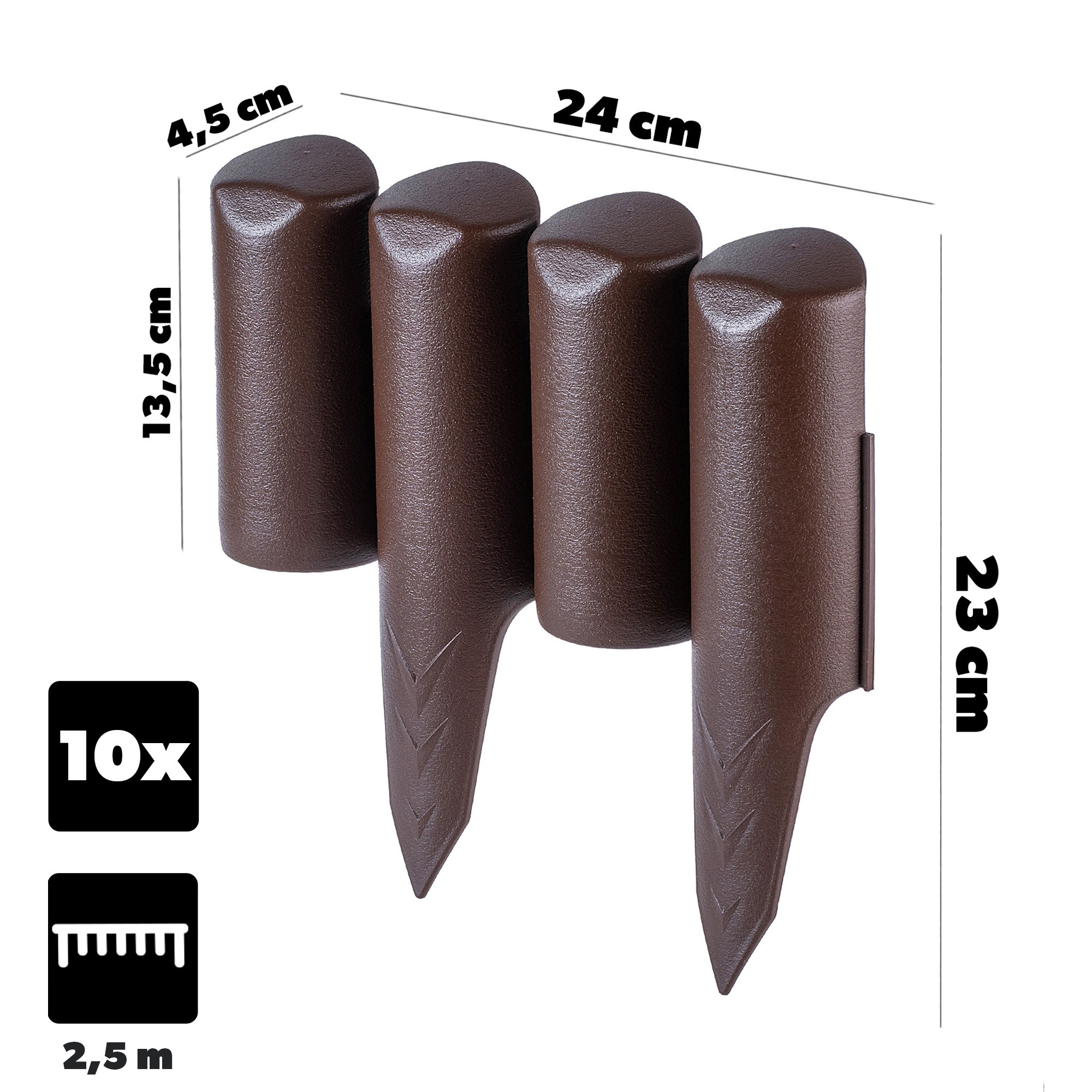 Palisada ogrodowa Fertilla brąz 2.5m