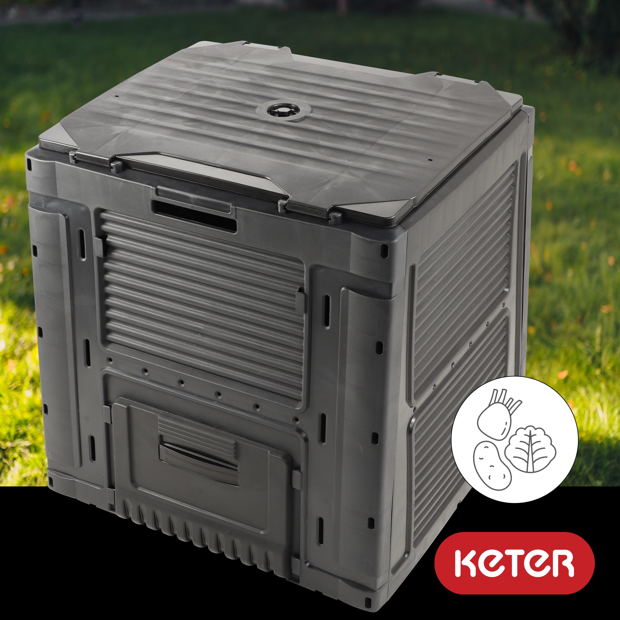 Kompostownik ogrodowy Keter 470L, czarny