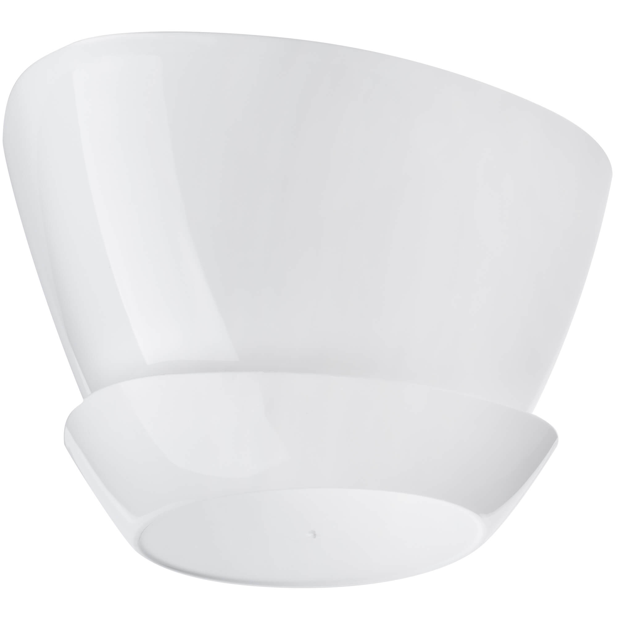 Doniczka trójkątna z podstawką 18 x 12 cm, biała