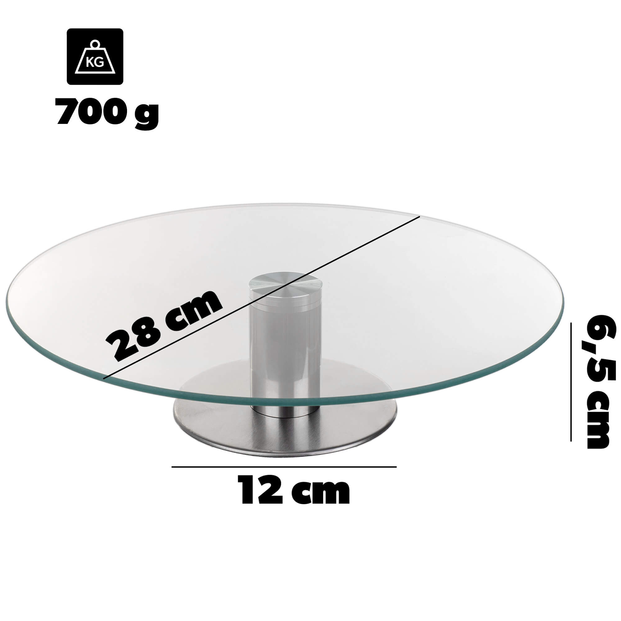 Patera obrotowa do tortów Tropea 28 cm szklana