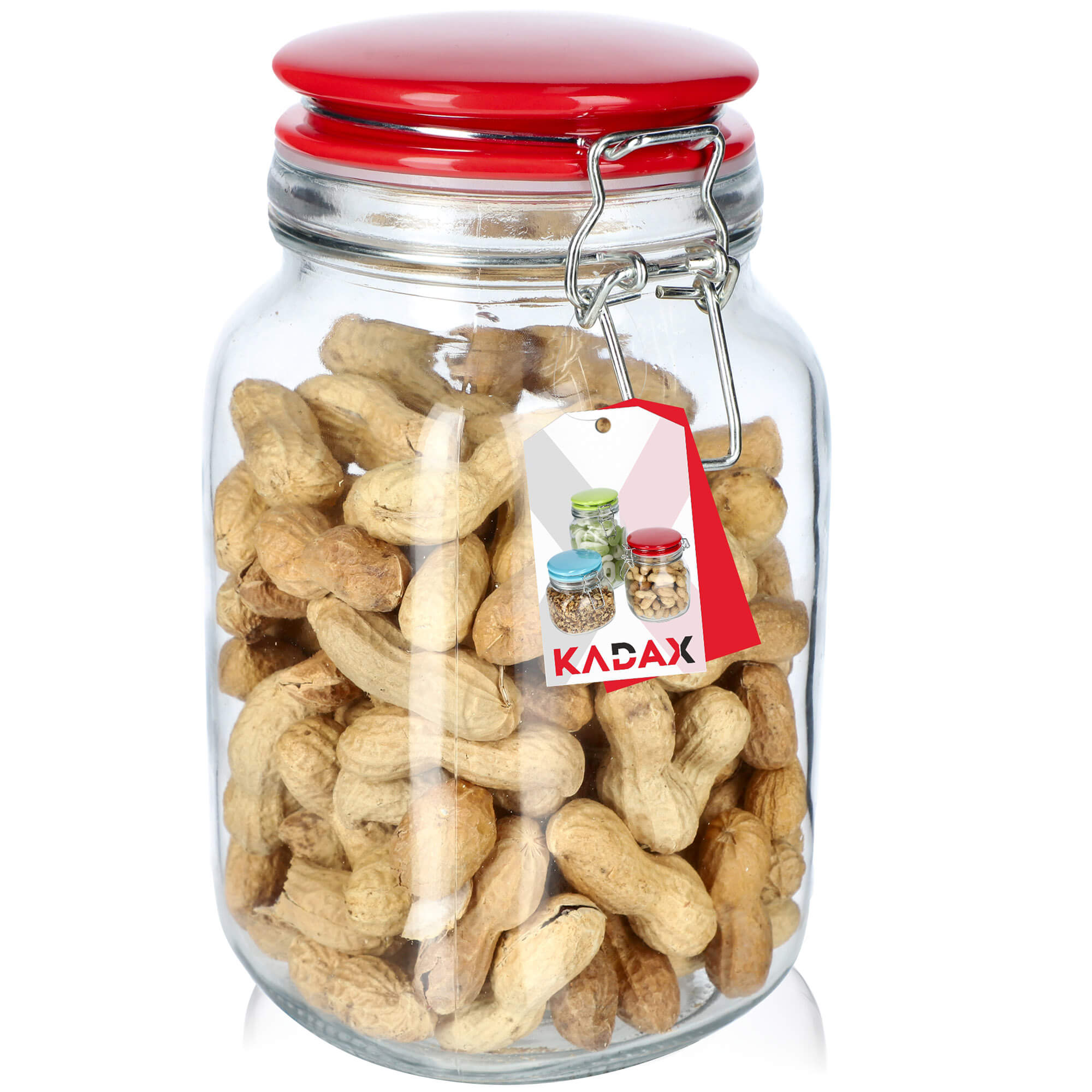 Słoik hermetyczny z ceramiczną pokrywą 1.5L czerwony