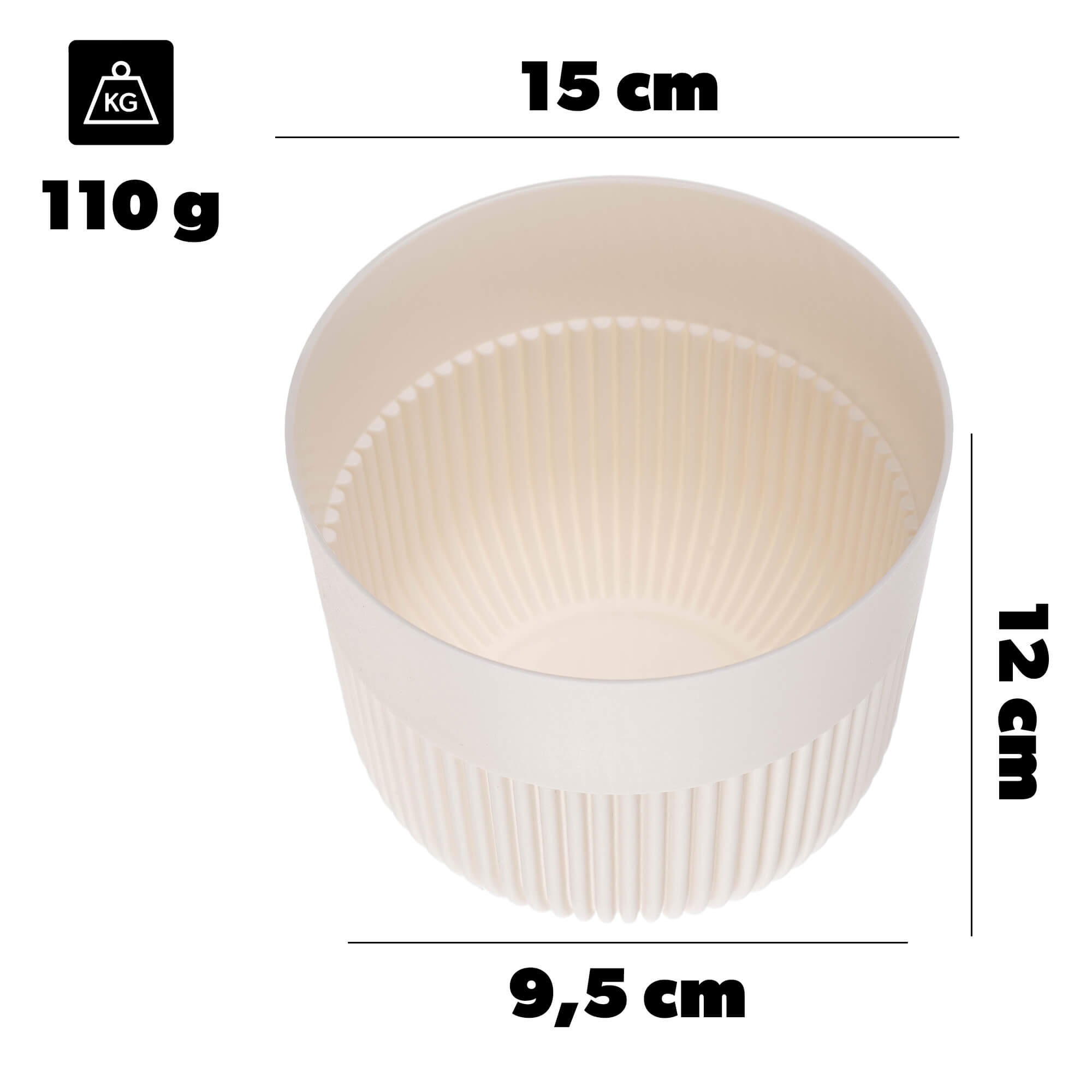 Doniczka osłonka Ornon 15 cm ekri