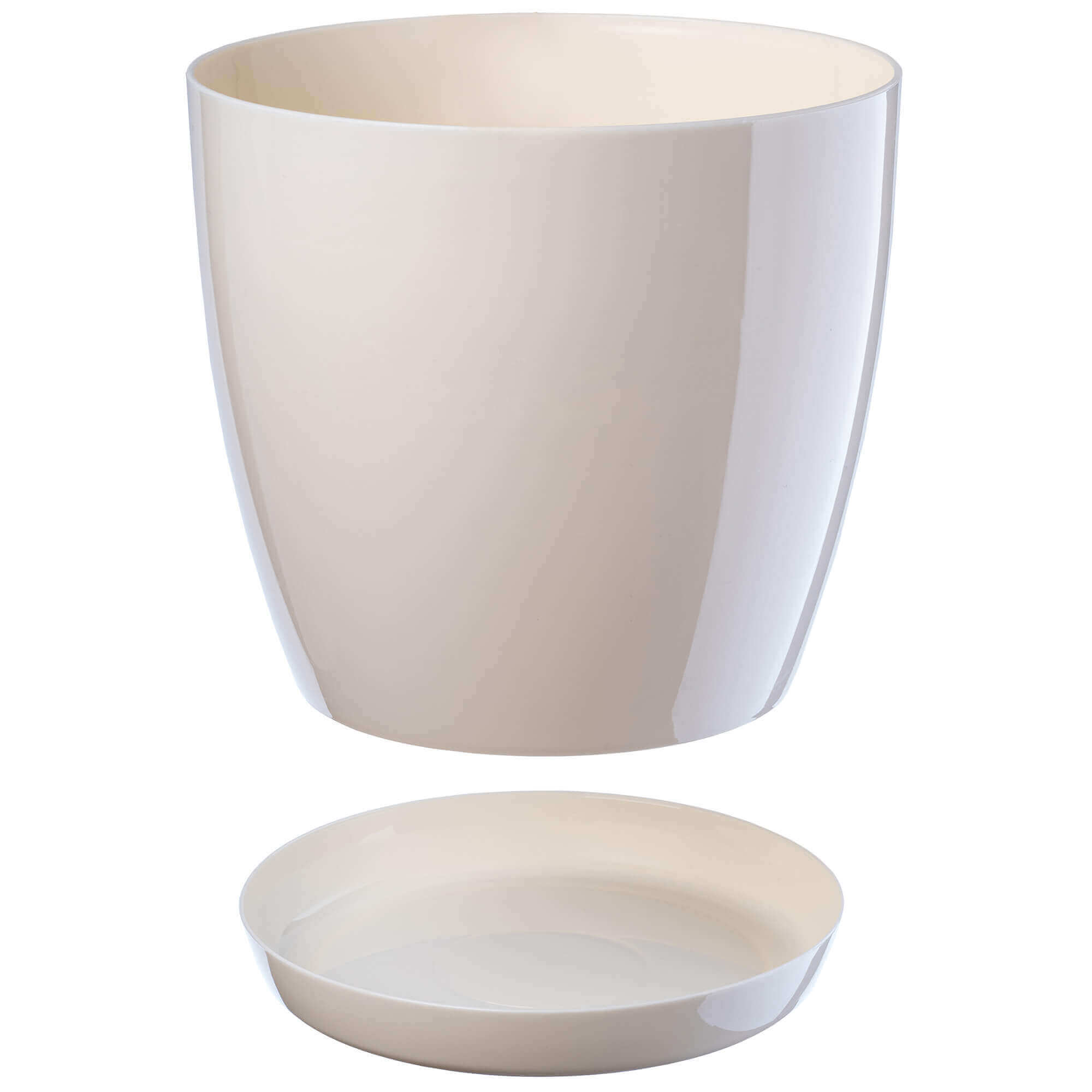 Doniczka Agen z podstawką 14 cm, kremowa