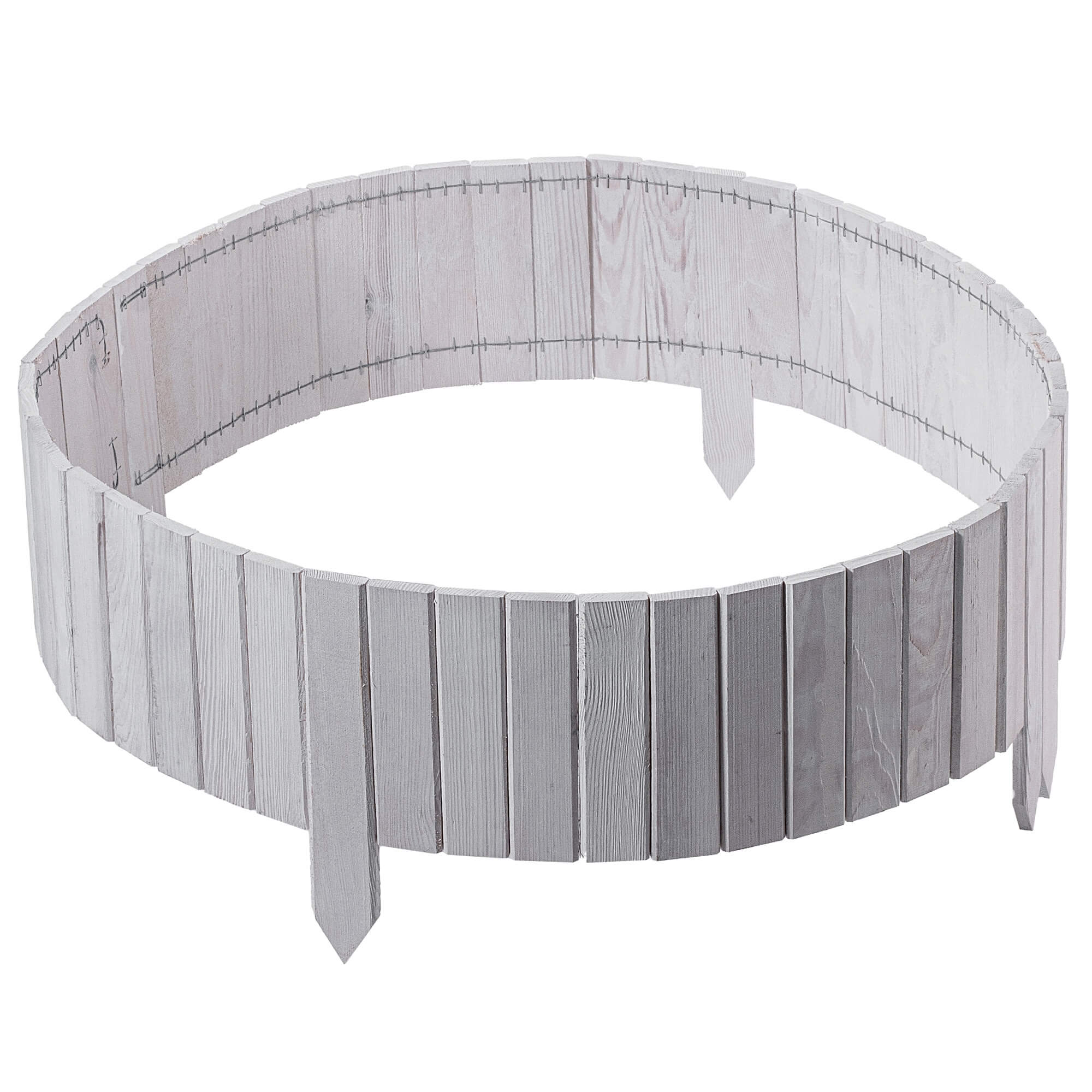 Płotek drewniany rollborder Ansjo obrzeże 115 x 20 cm biały