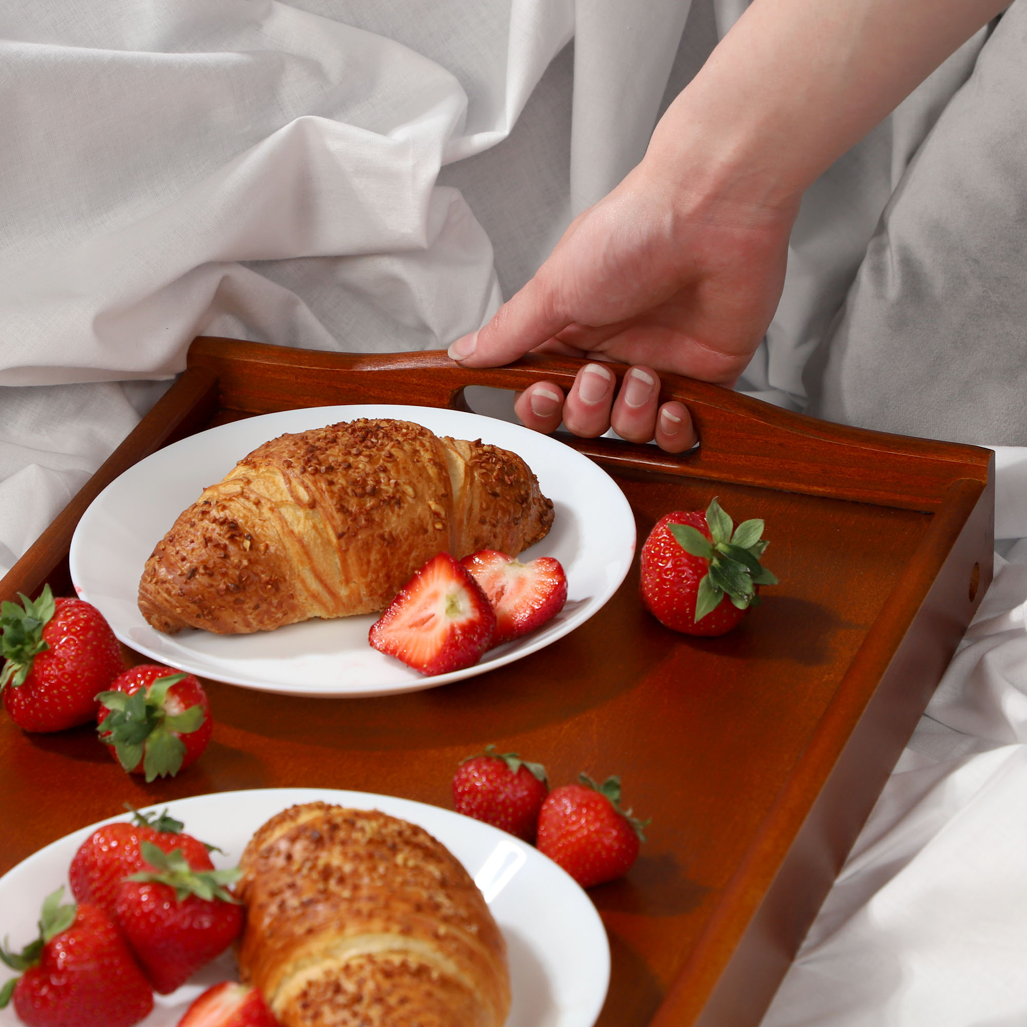 Stolik śniadaniowy Solia, pod laptopa, 50 cm, brązowy