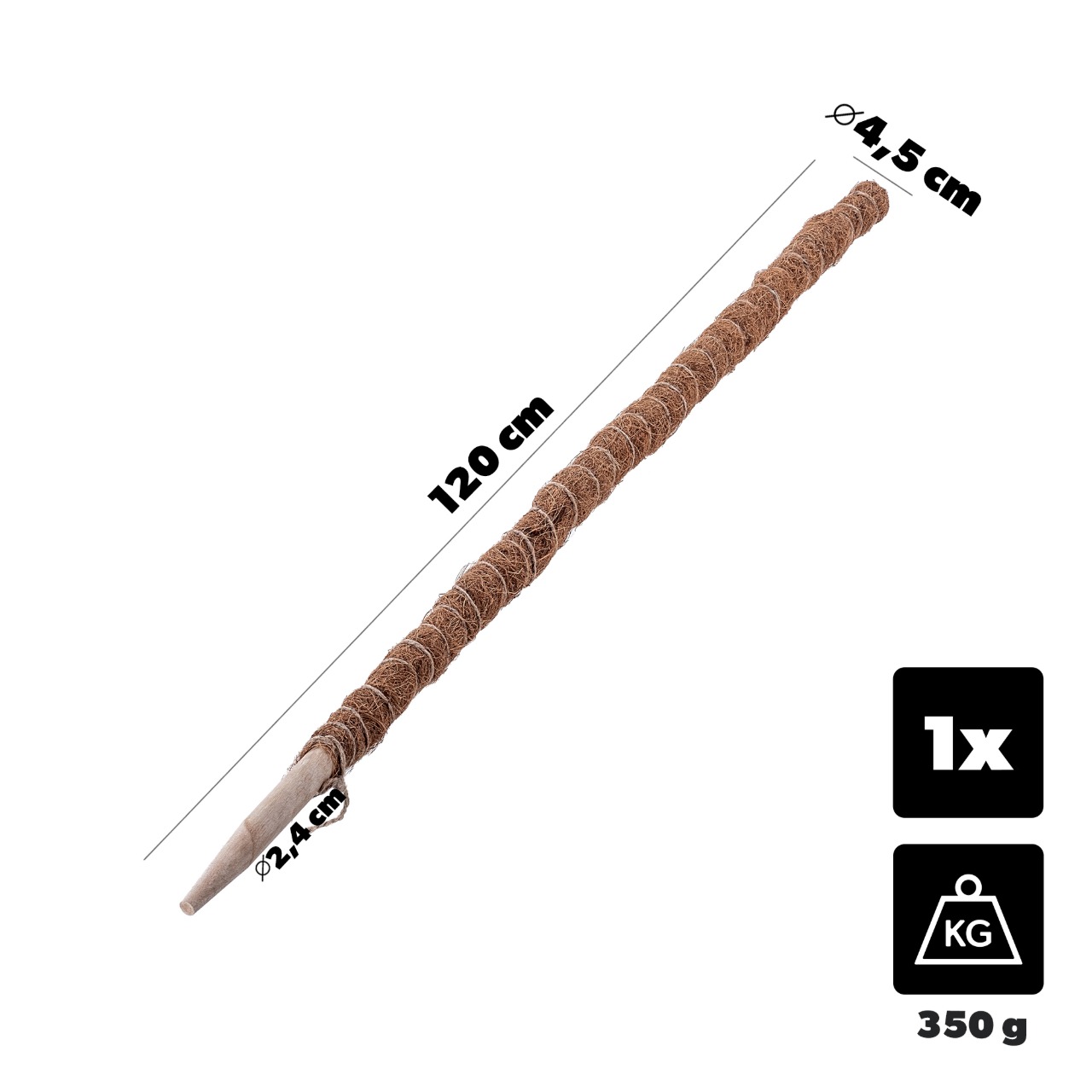 Tyczka do roślin kokosowa Cande 120 cm podpora doniczkowa 1 szt.