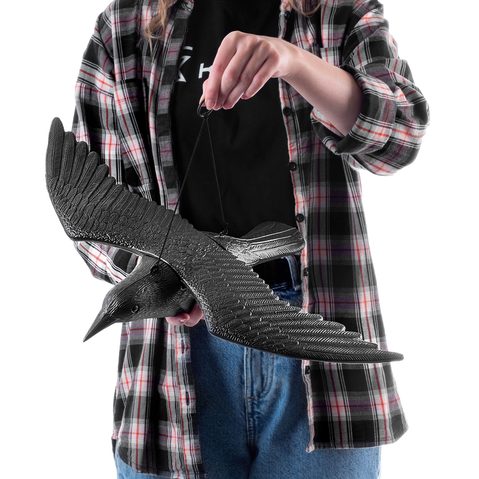 Duży kruk w locie 56cm, odstraszacz ptaków