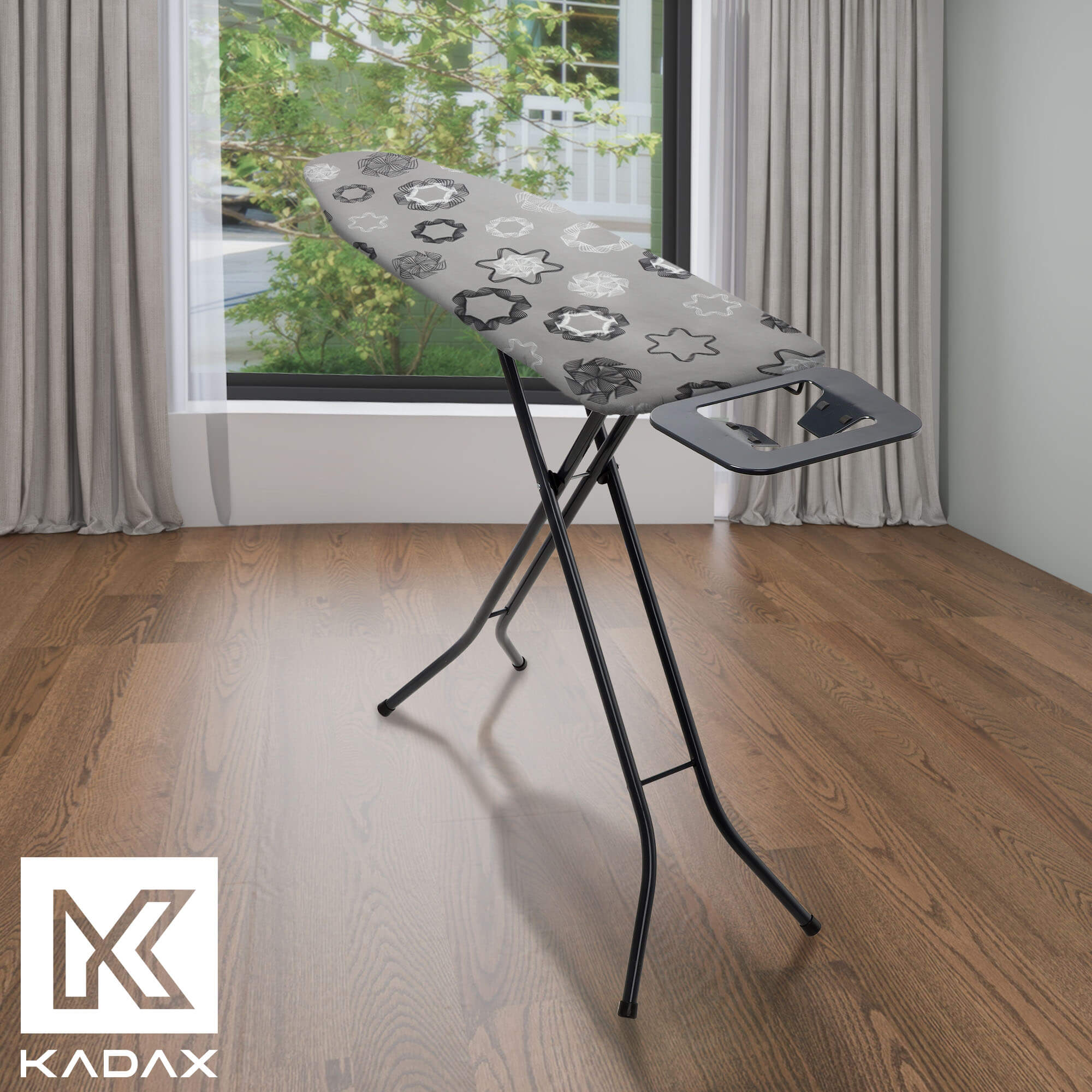 Pokrowiec na deskę do prasowania 120x38cm Etoto podkład naciągany geometryczne wzory