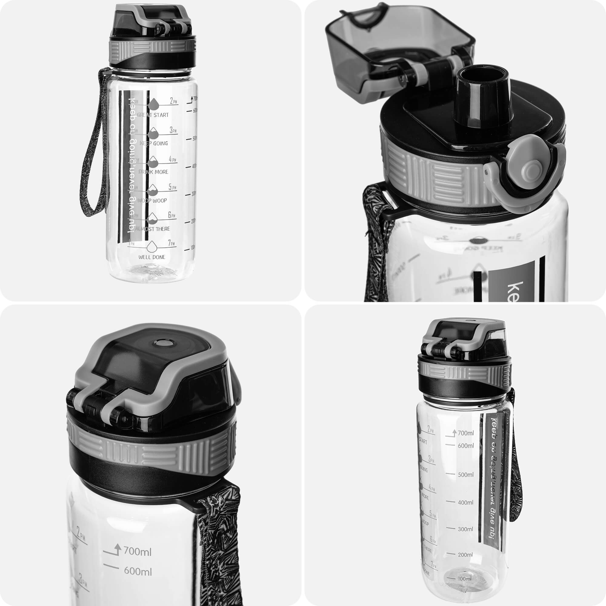 Butelka tritanowa na wodę Alpo 750ml bidon szary