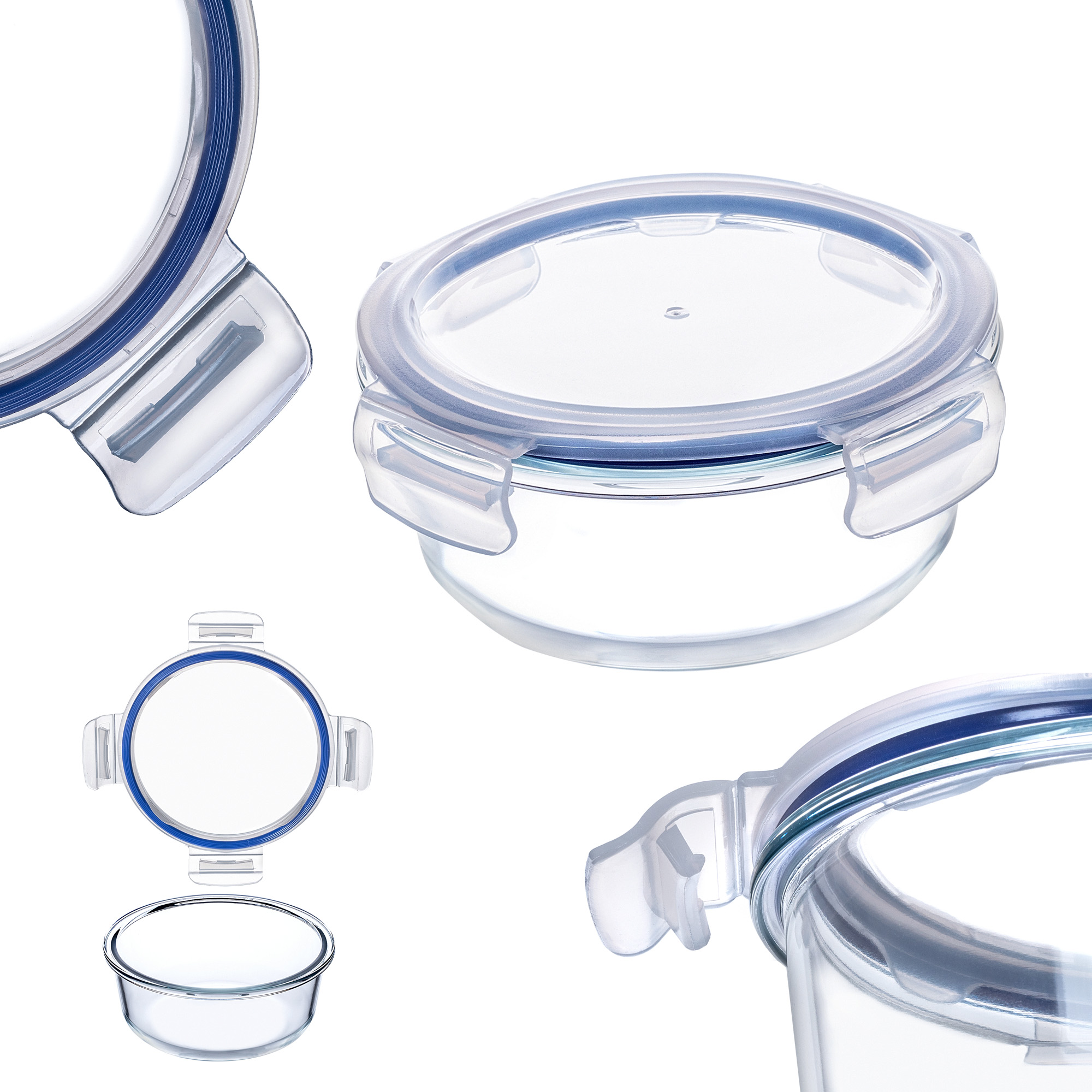 Zestaw okrągłych pojemników Athie 400ml+620ml+950ml+1300ml