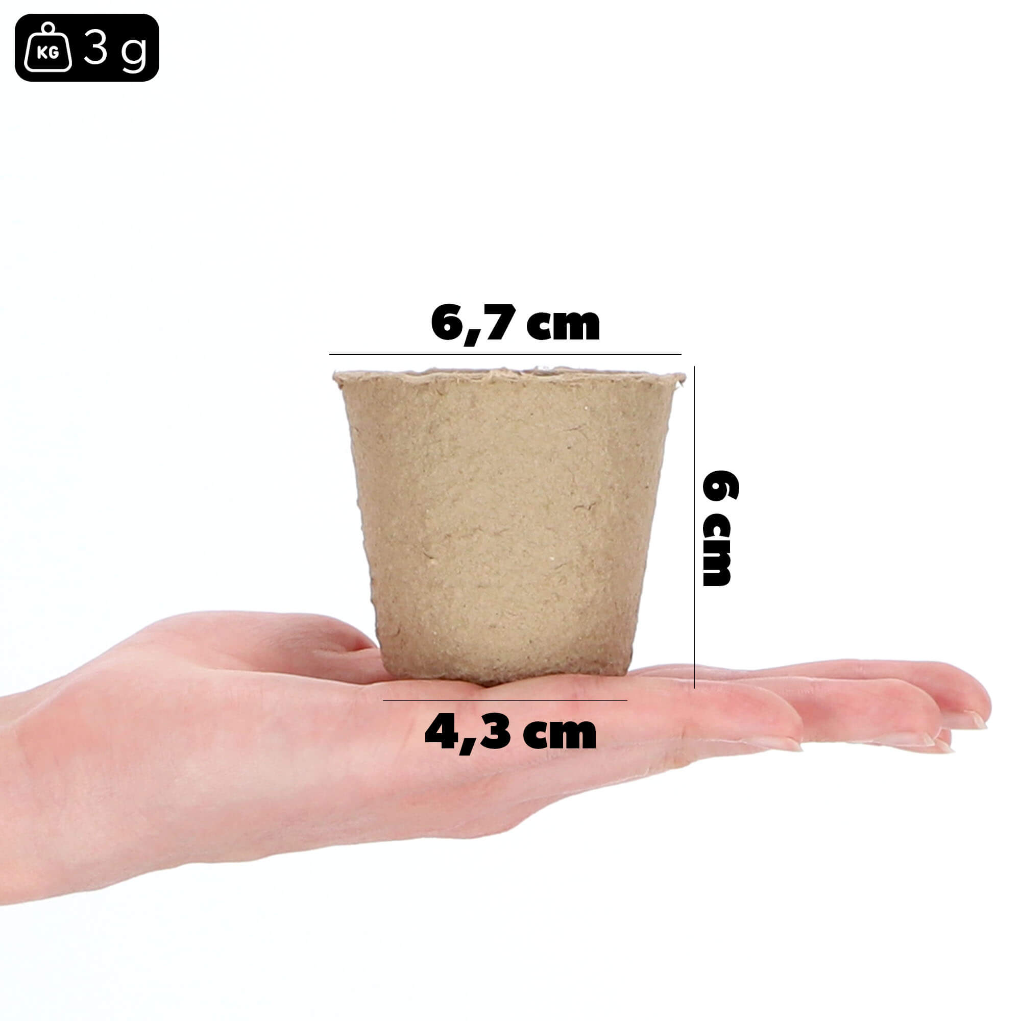 Doniczki torfowe Turgon, 6 cm 60 szt.