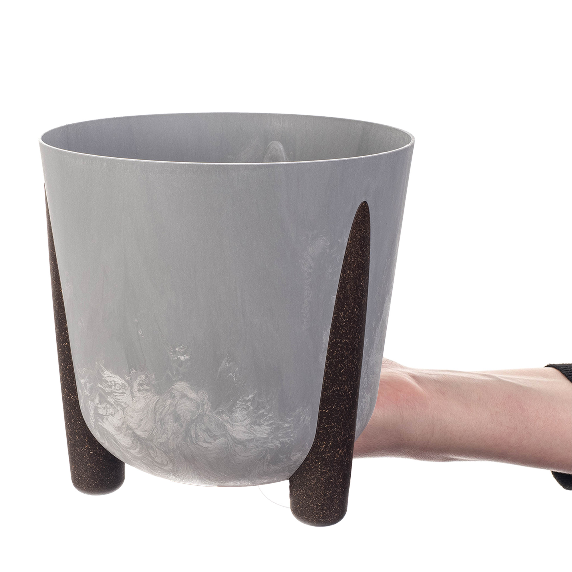 Doniczka osłonka Nauze 18cm szary beton