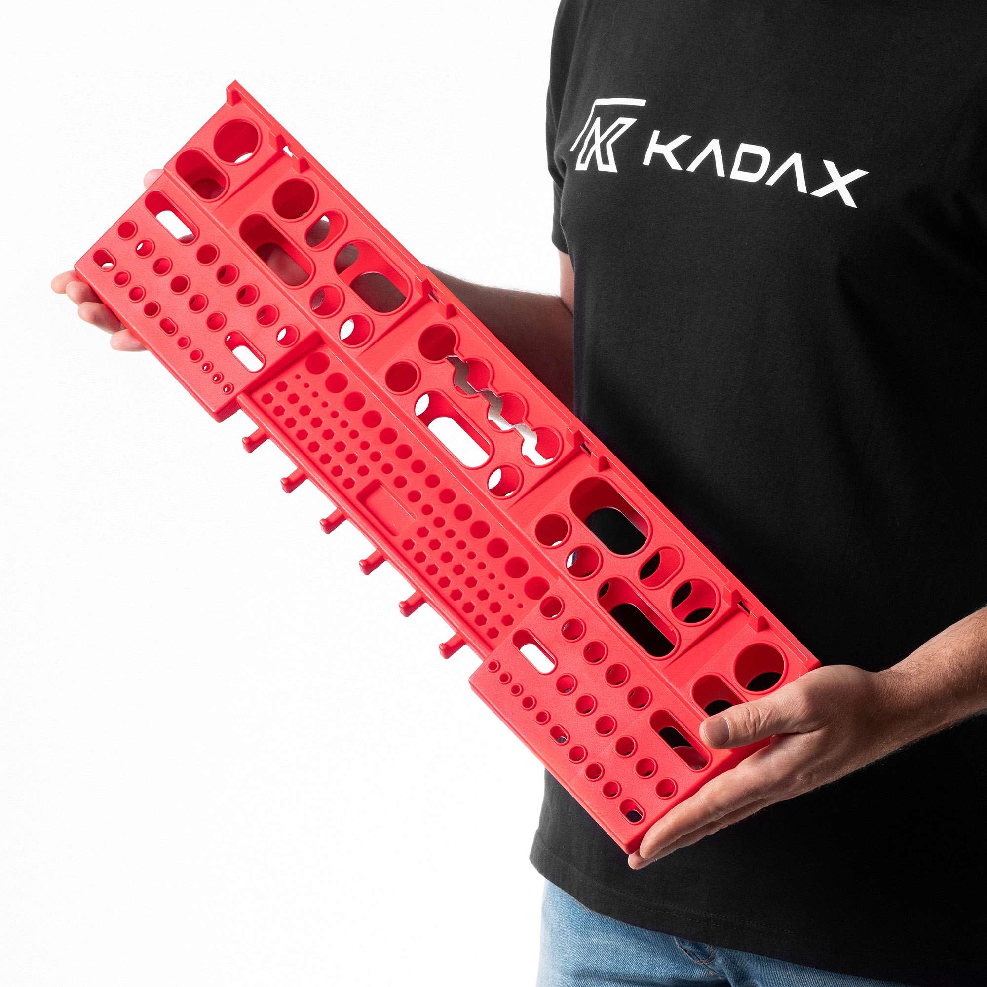 Półka warsztatowa Gistel na śrubokręty i klucze imbusowe, czerwona