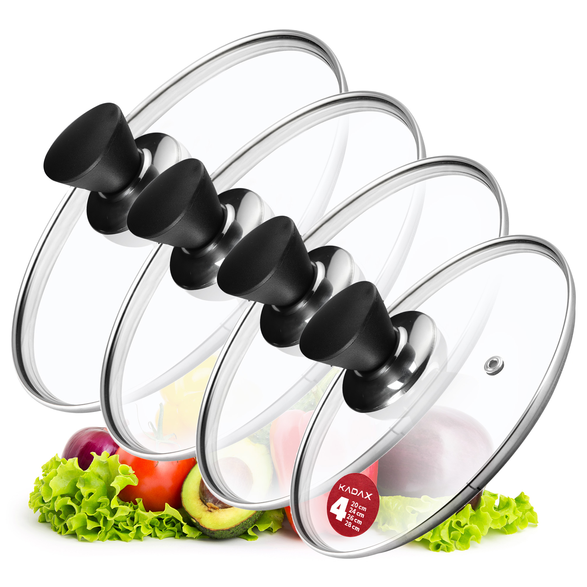 Zestaw pokryw żaroodpornych Taranto 20,24,26,28 cm