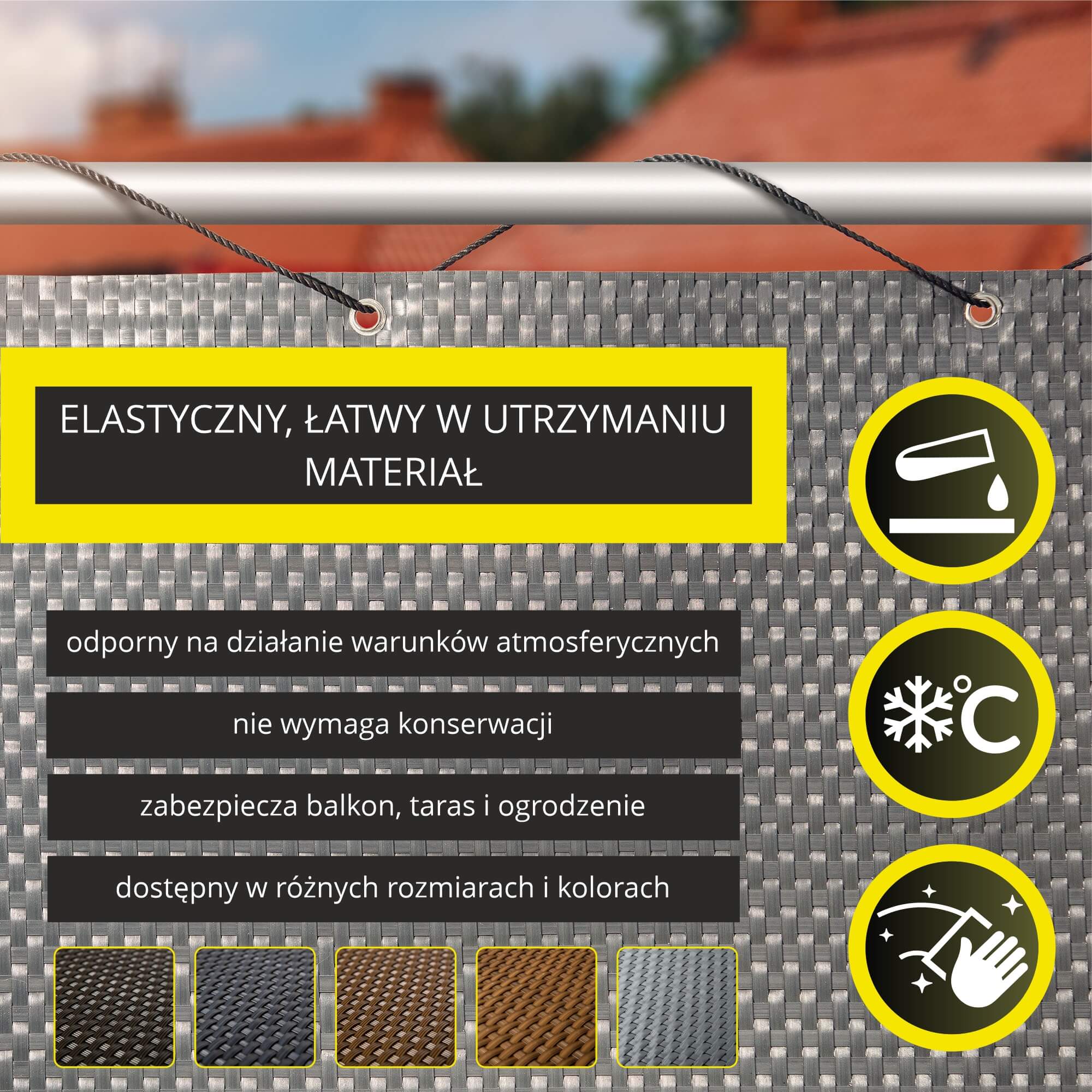 Osłona balkonowa Skei 100 x 400 cm, antracyt