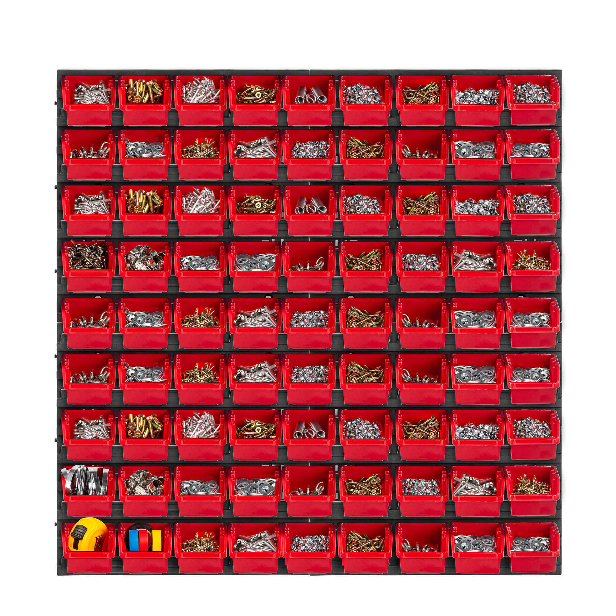 Tablica warsztatowa Lokke 78x78cm 81 elementów czerwona