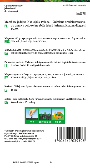 Marchew jadalna Nantejska Polana 5g