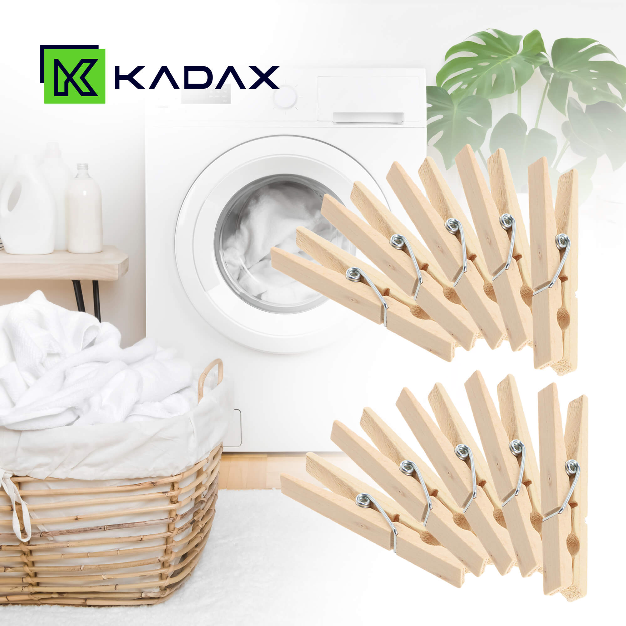 Drewniane klamerki do prania, brązowe, 10 szt.