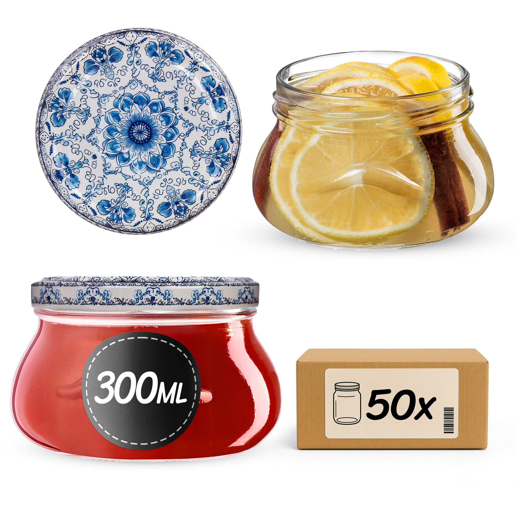 Słoiki na przetwory Raja 300ml fi82mm 50szt + wieczko Ceramics 2