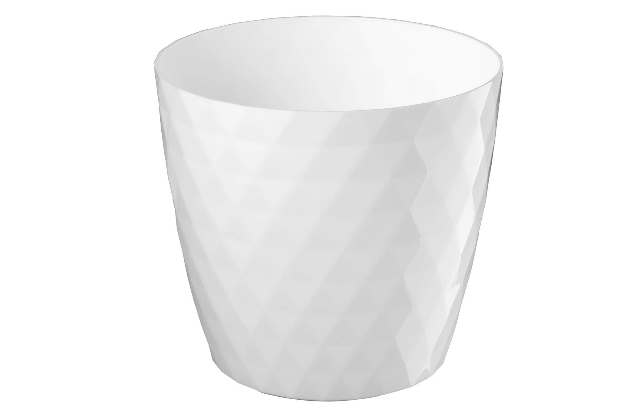 Doniczka na kwiaty z podstawką 12 cm, biała