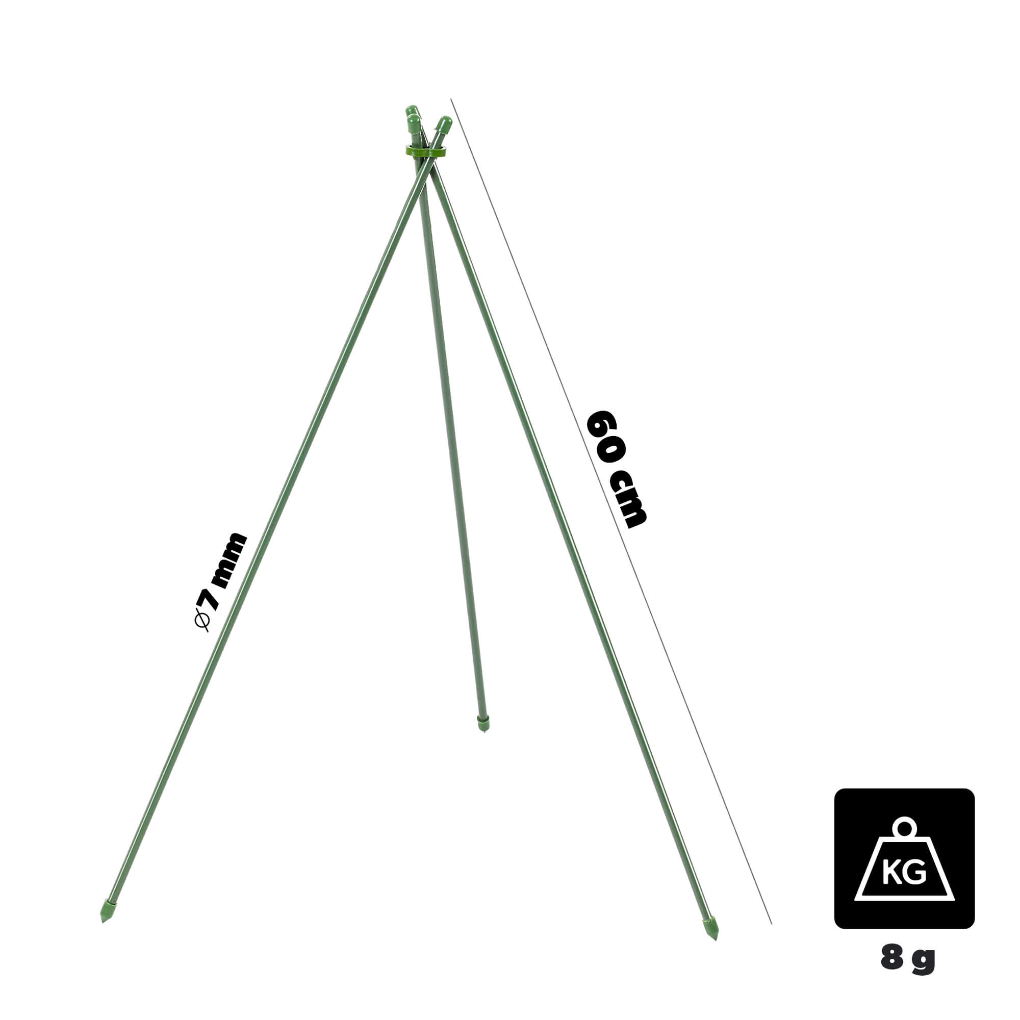 Stożkowa podpora ogrodowa Chevre 3-elementowa 60 cm 6 szt.