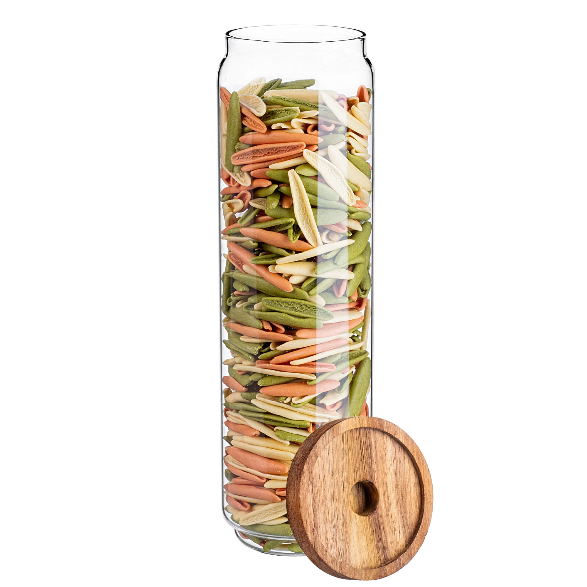 Pojemnik szklany na żywność Rucce z drewnianą pokrywką 1550ml 3 szt.