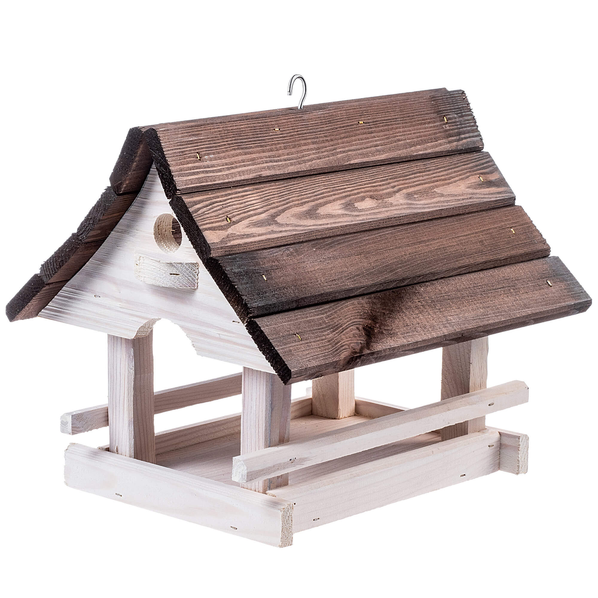 Karmnik dla ptaków Arbis domek 30 x 25 cm biało-brązowy