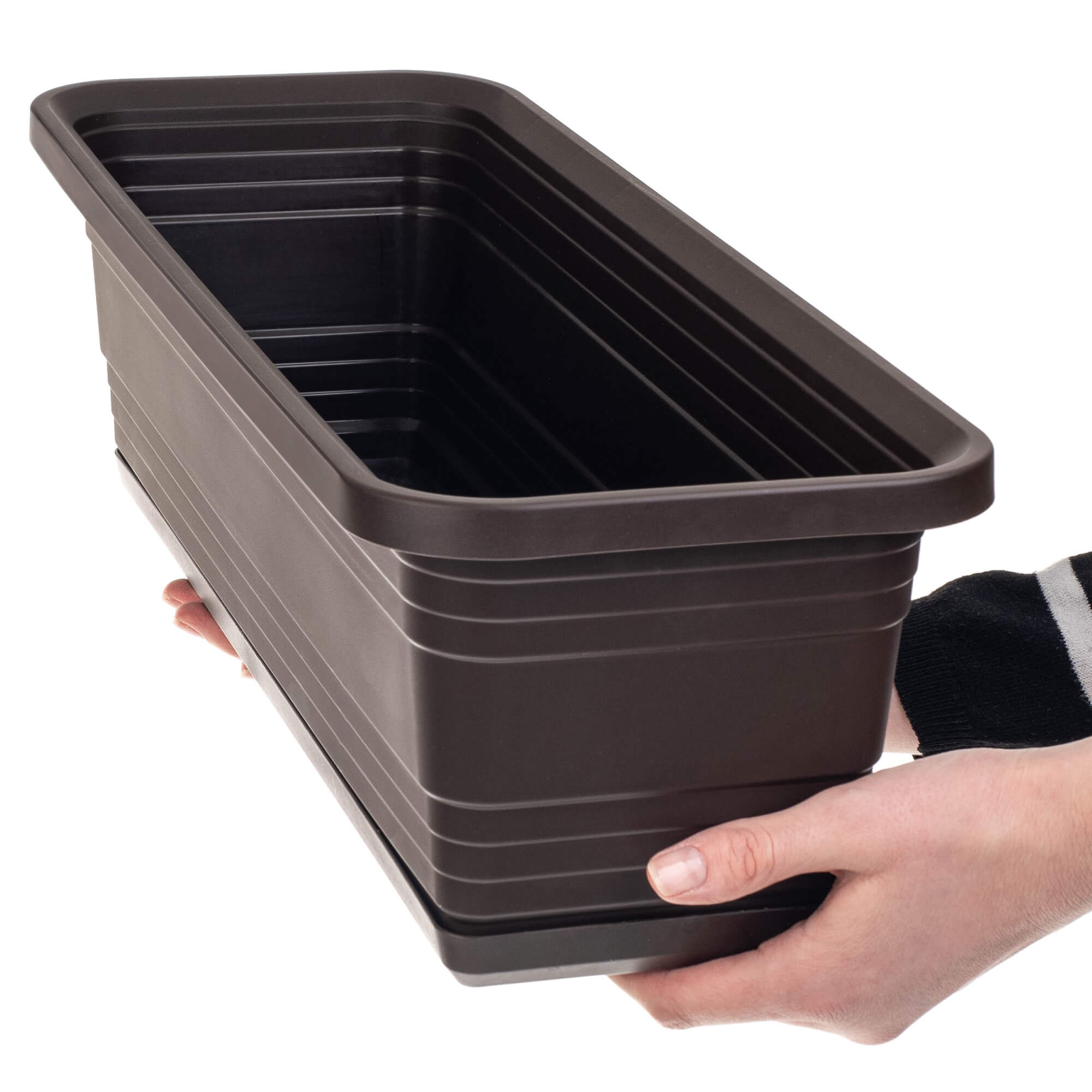 Skrzynka balkonowa z podstawką Paulin 50cm mokka