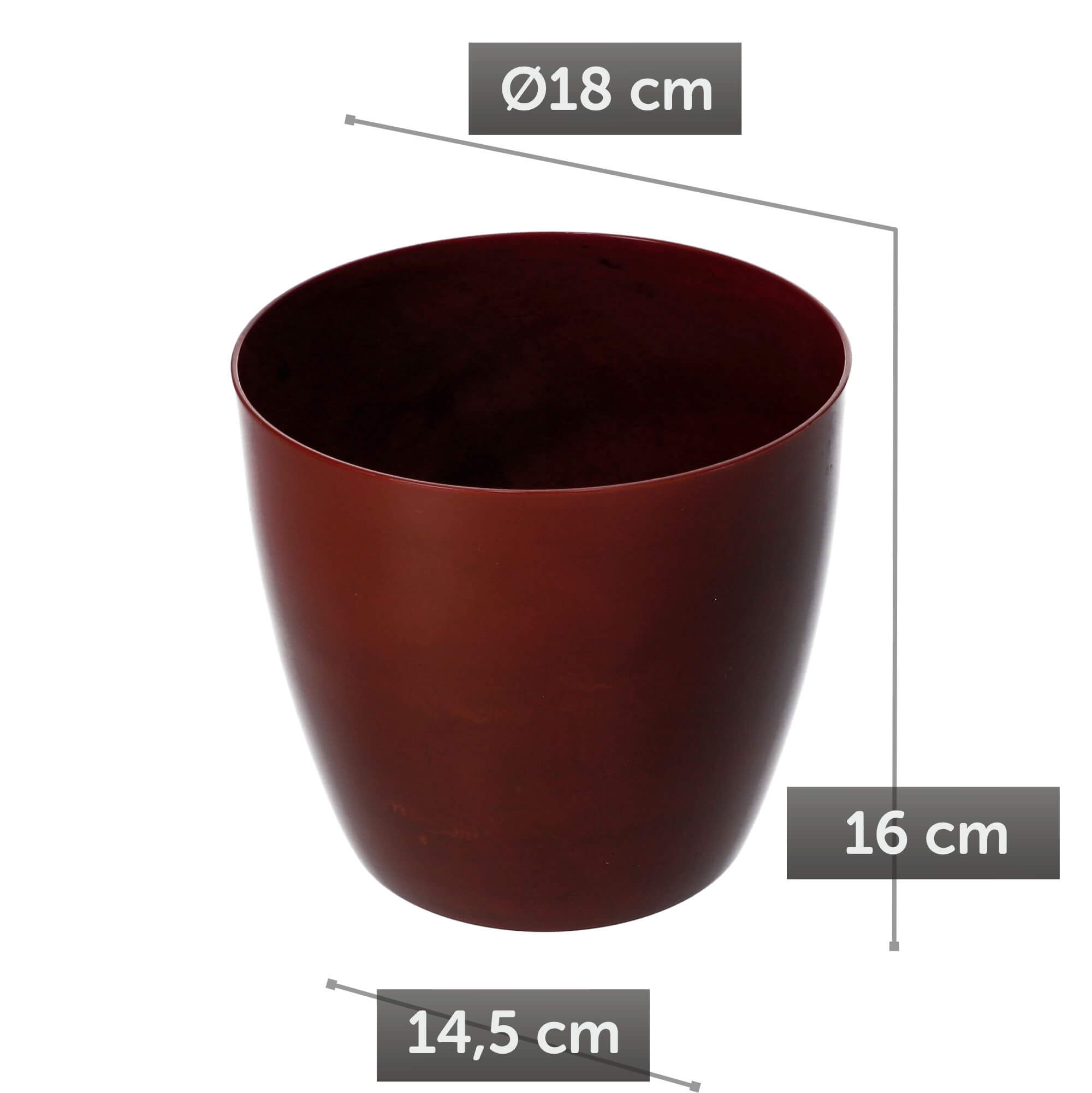 Doniczka na kwiaty Agen 18 cm, czerwony marmur