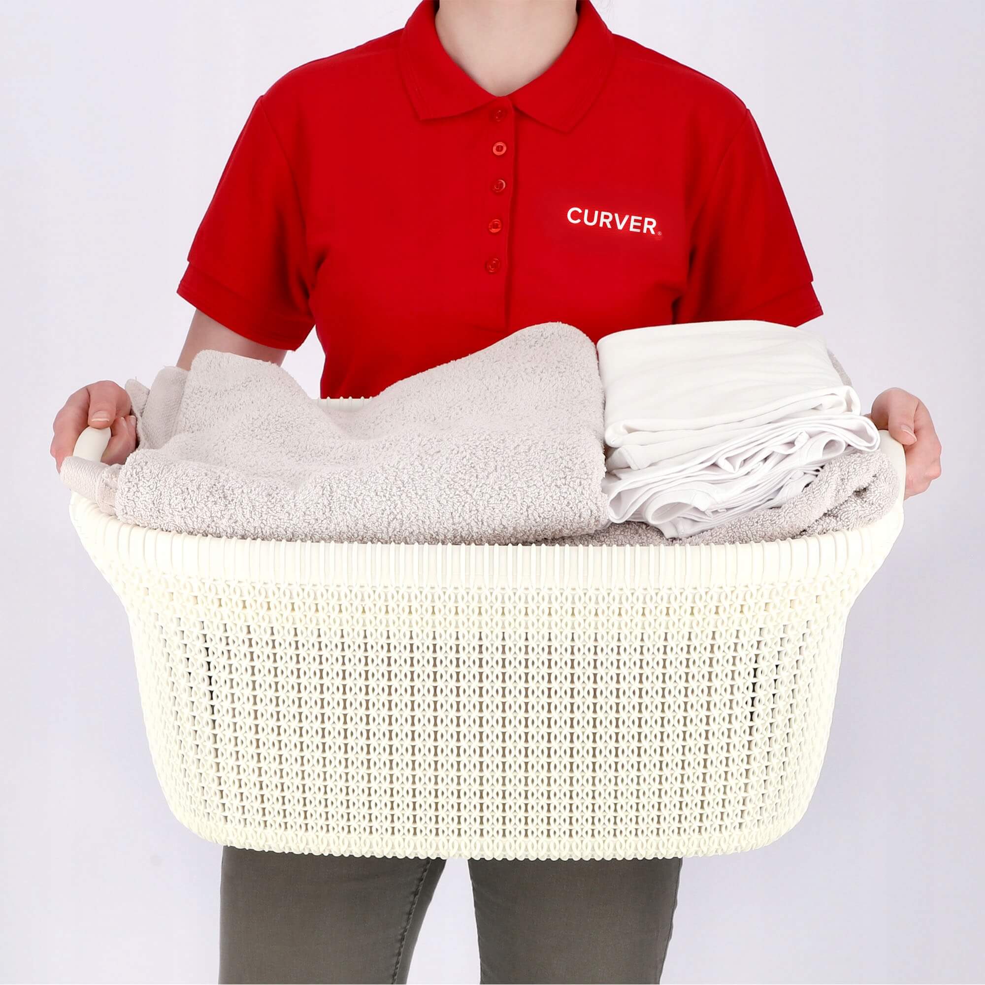 Pojemnik na bieliznę Curver Knit 40L kremowy