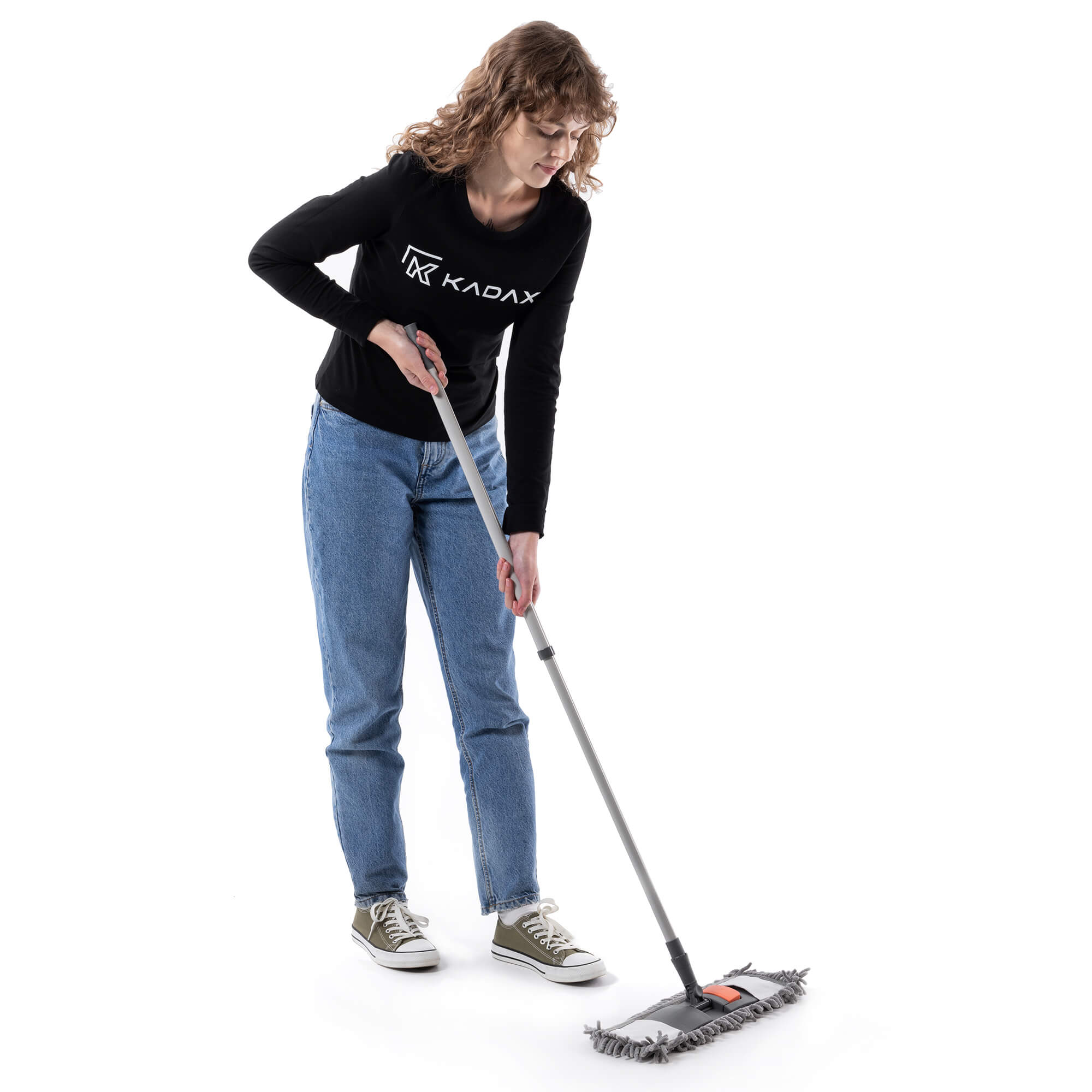 Mop płaski z mikrofibry Vaux 120 cm szary