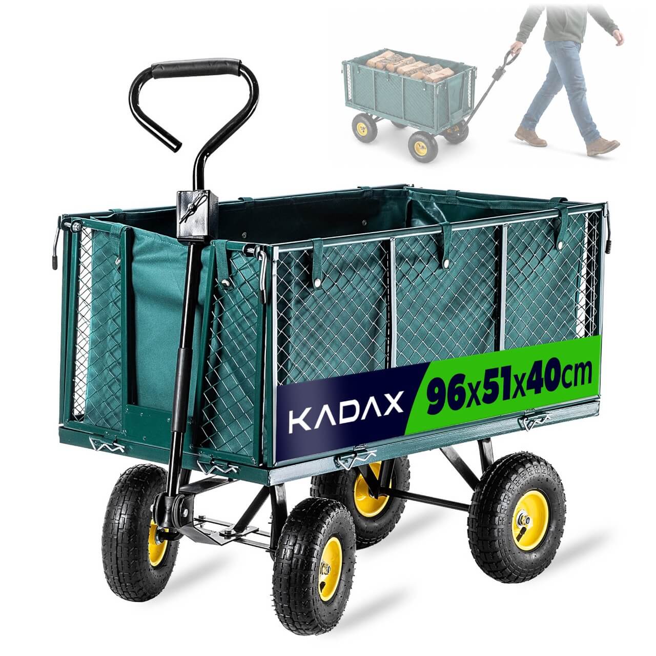 Wózek ogrodowy transportowy Bodo 450kg zielony