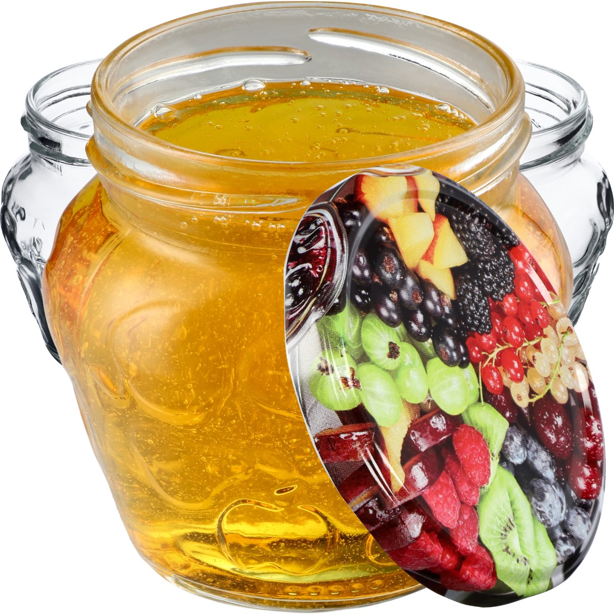 Słoiki Kemi 200ml 20szt 66mm + wieczka "Owoce"