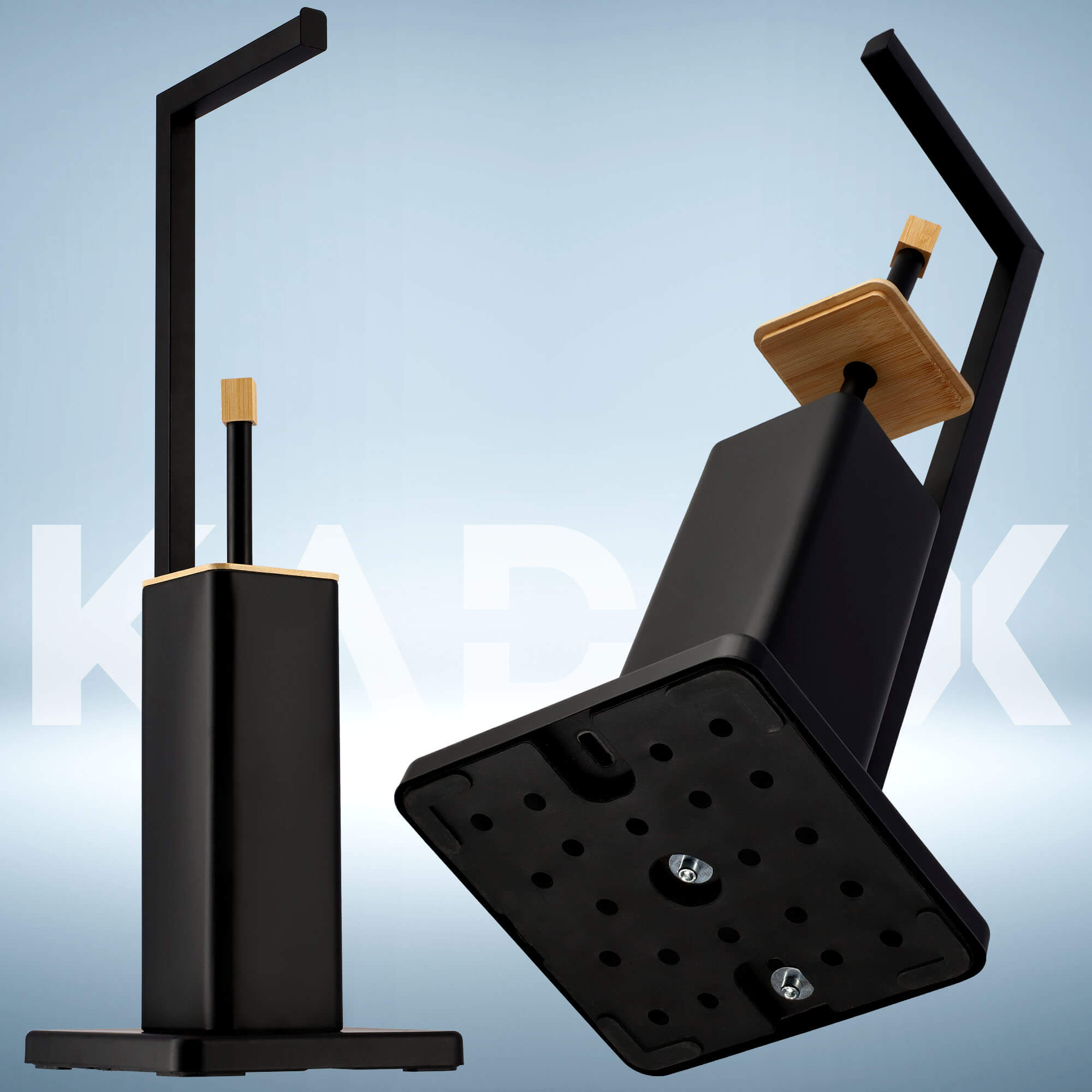 Zestaw łazienkowy Tapio stojak na papier toaletowy + szczotka do WC, czarny