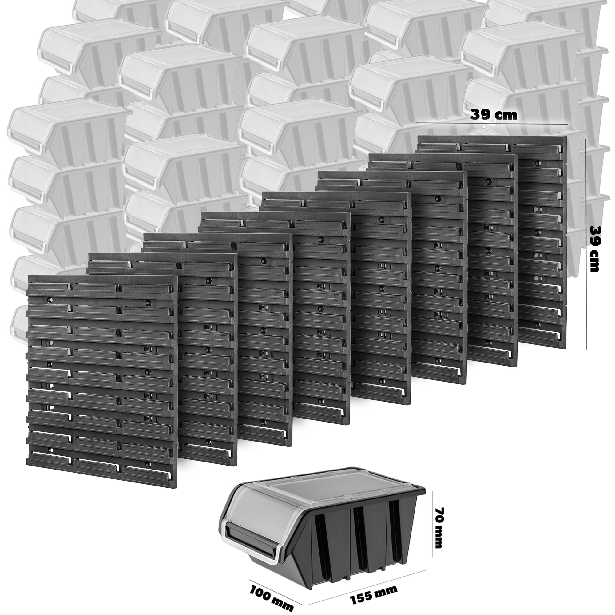 Tablica narzędziowa Lokke 135 elementów 156 x 78 cm czarna