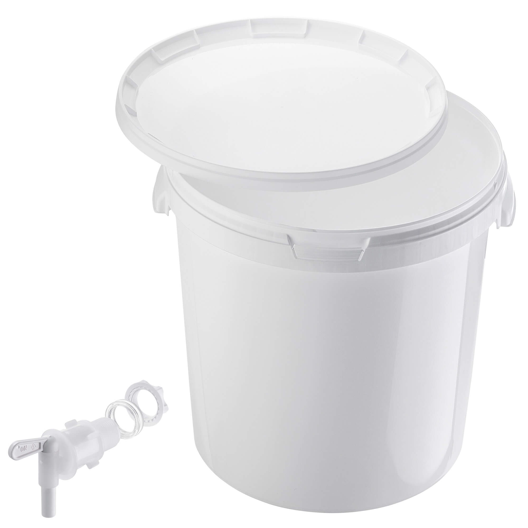 Pojemnik fermentacyjny Acerra z pokrywą 33L biały + kran