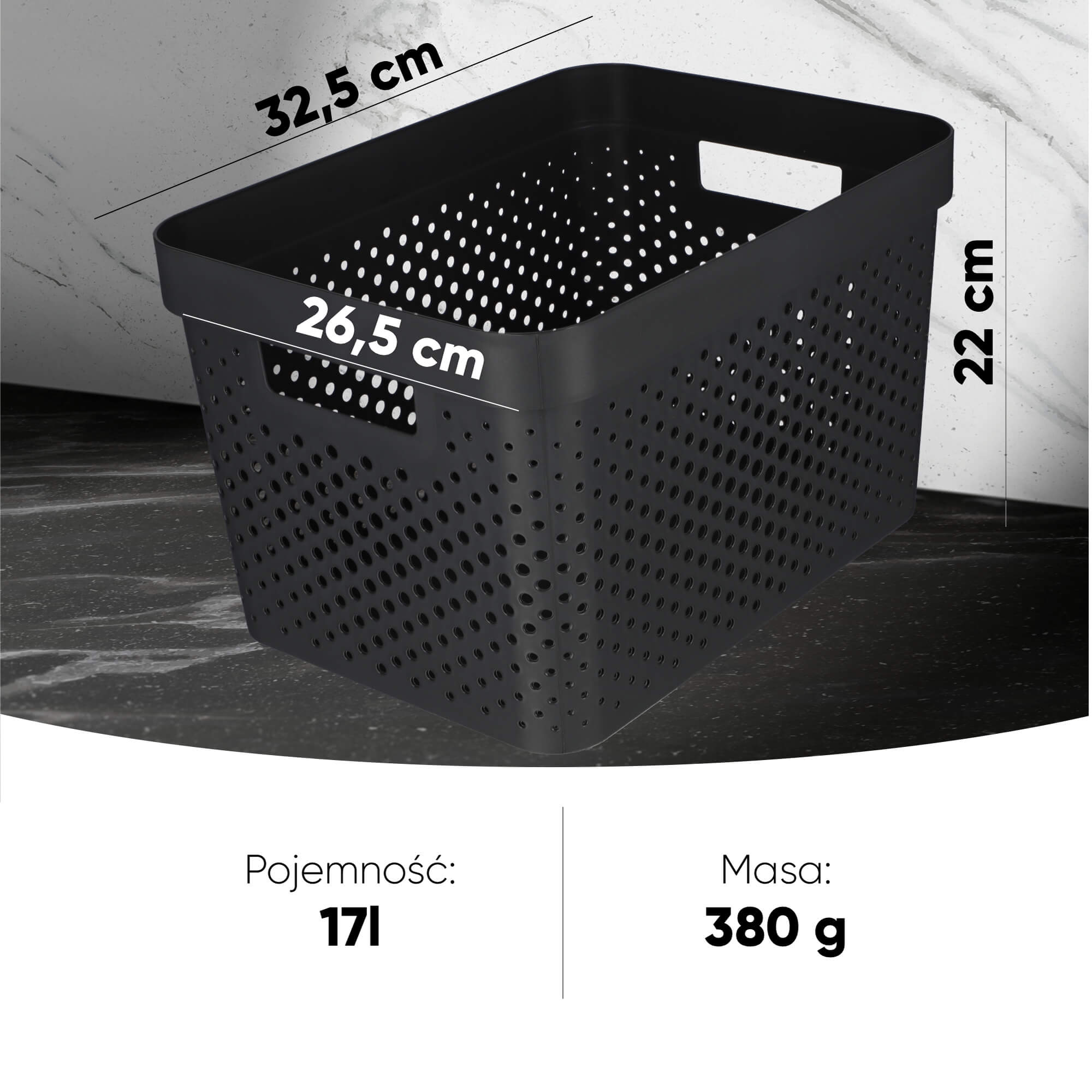 Pojemnik plastikowy Infinity Eko Curver 17L, antracyt